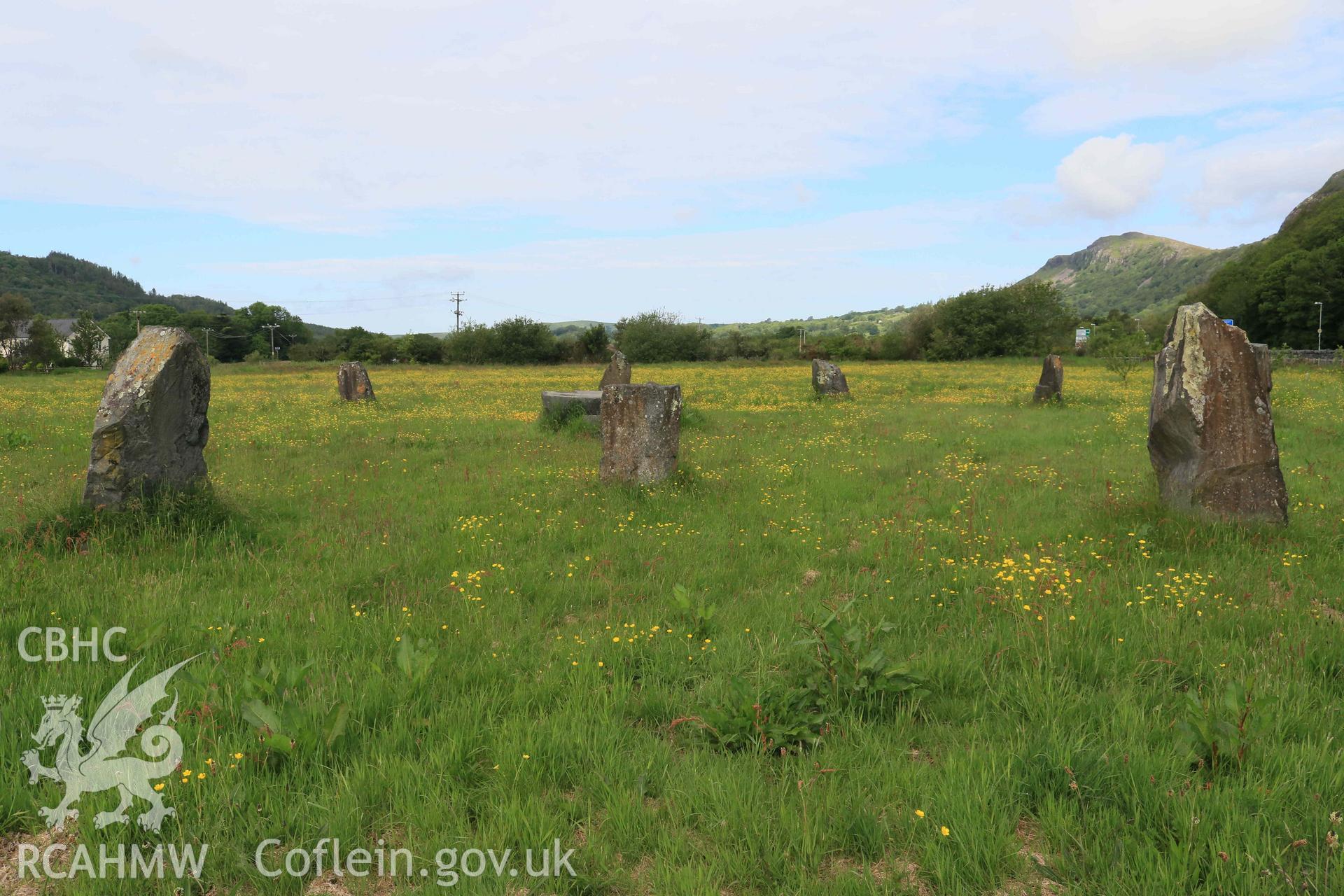 Photograph showing the Gorsedd Circle at Porthmadog.
