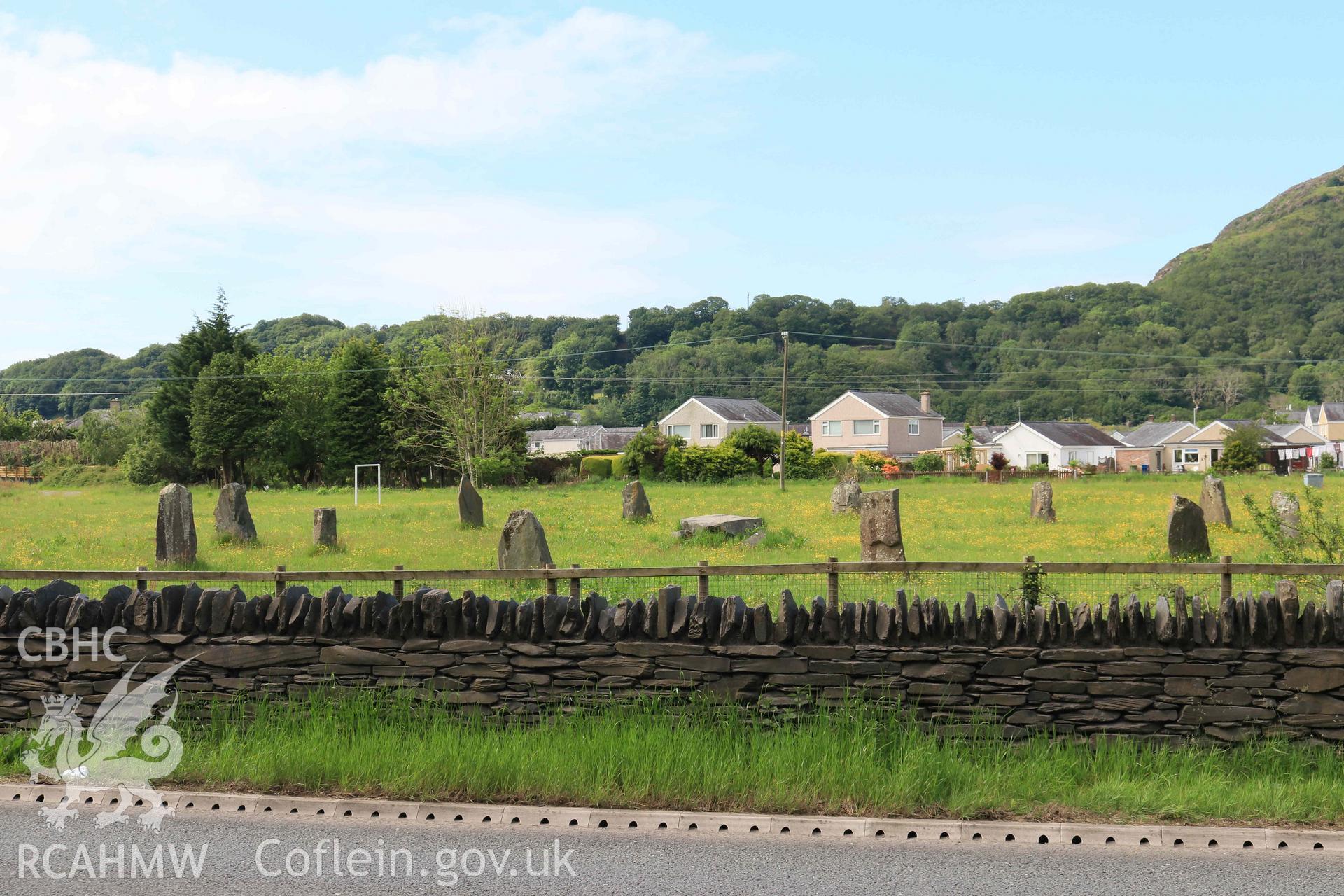 Photograph showing the Gorsedd Circle at Porthmadog.
