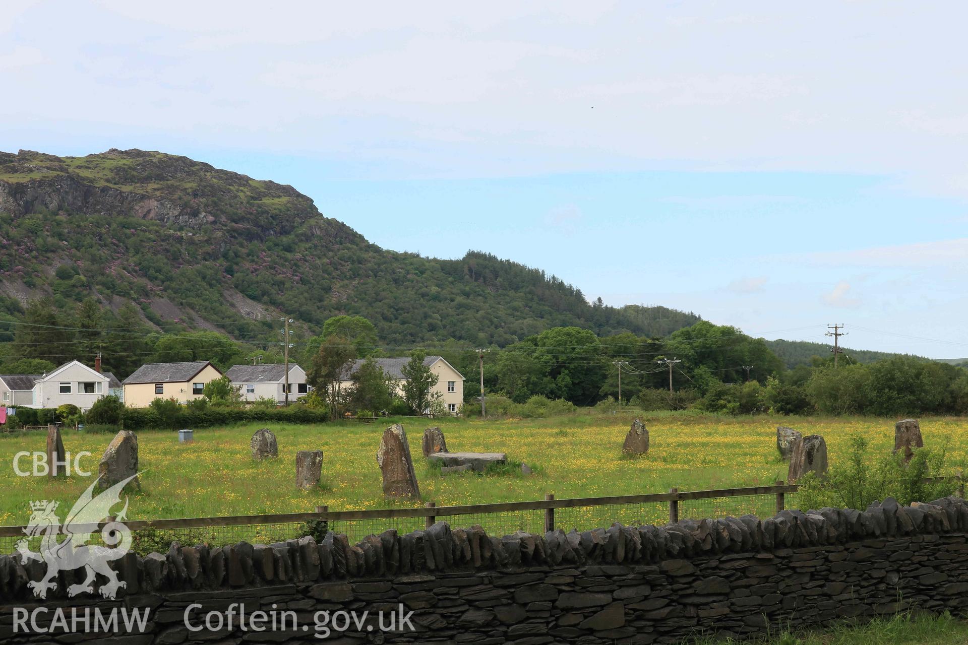 Photograph showing the Gorsedd Circle at Porthmadog.
