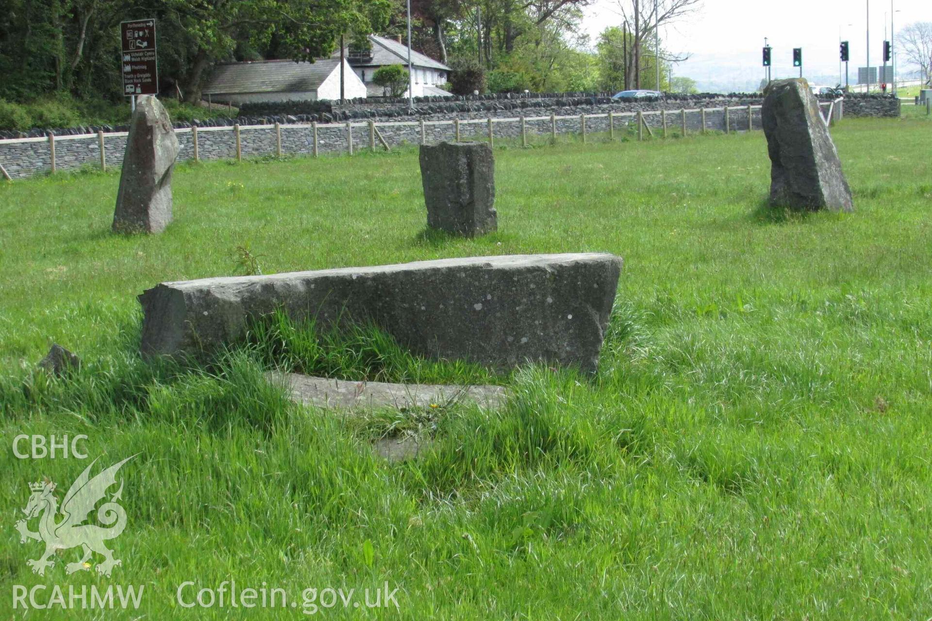 Photograph showing the Gorsedd Circle at Porthmadog.