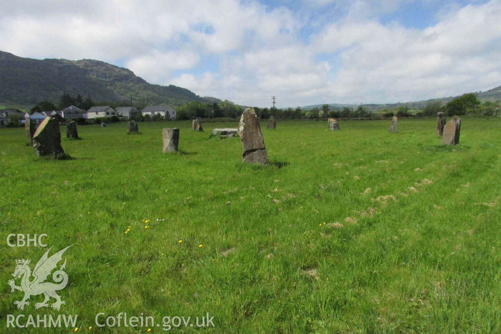 Photograph showing the Gorsedd Circle at Porthmadog.