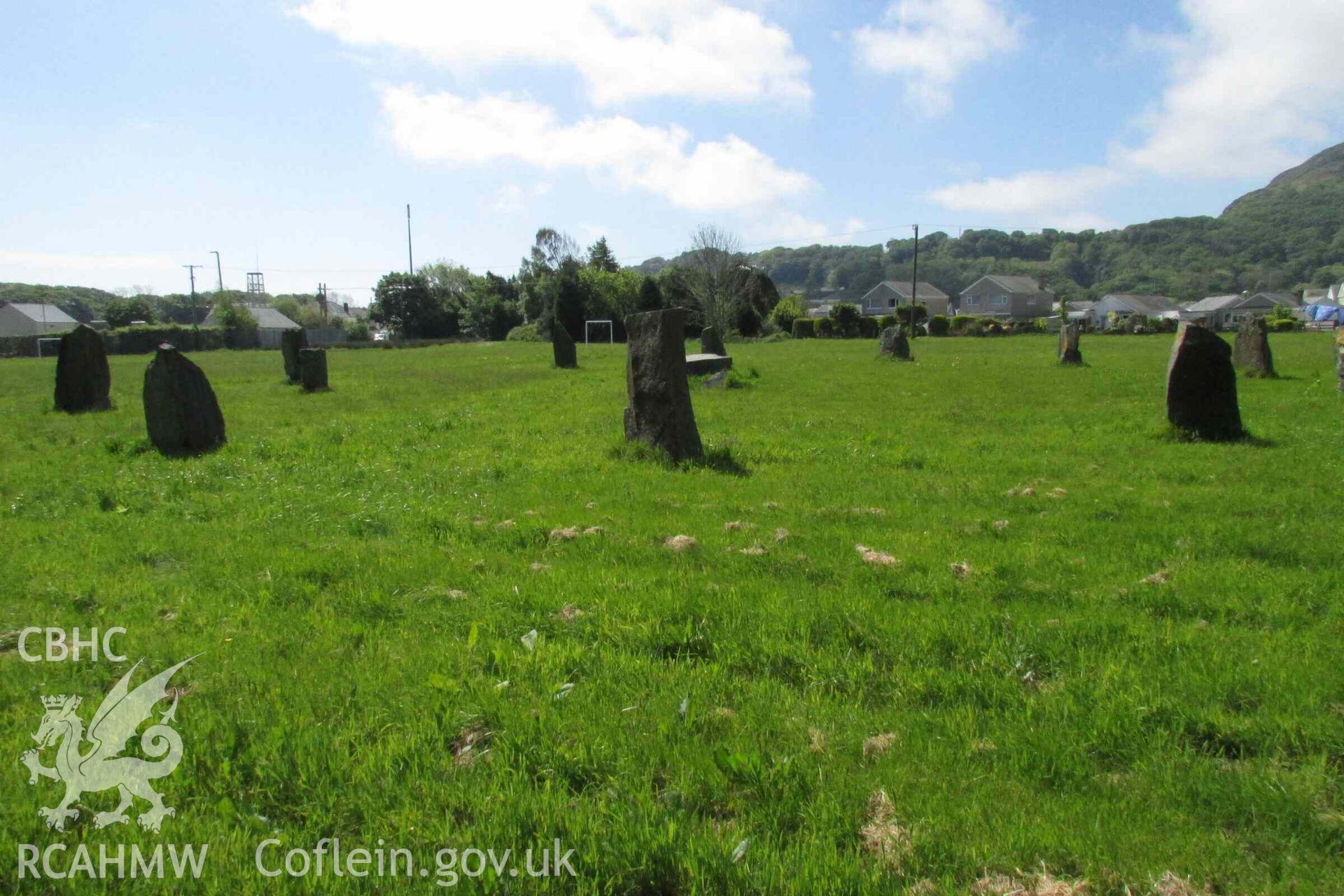 Photograph showing the Gorsedd Circle at Porthmadog.