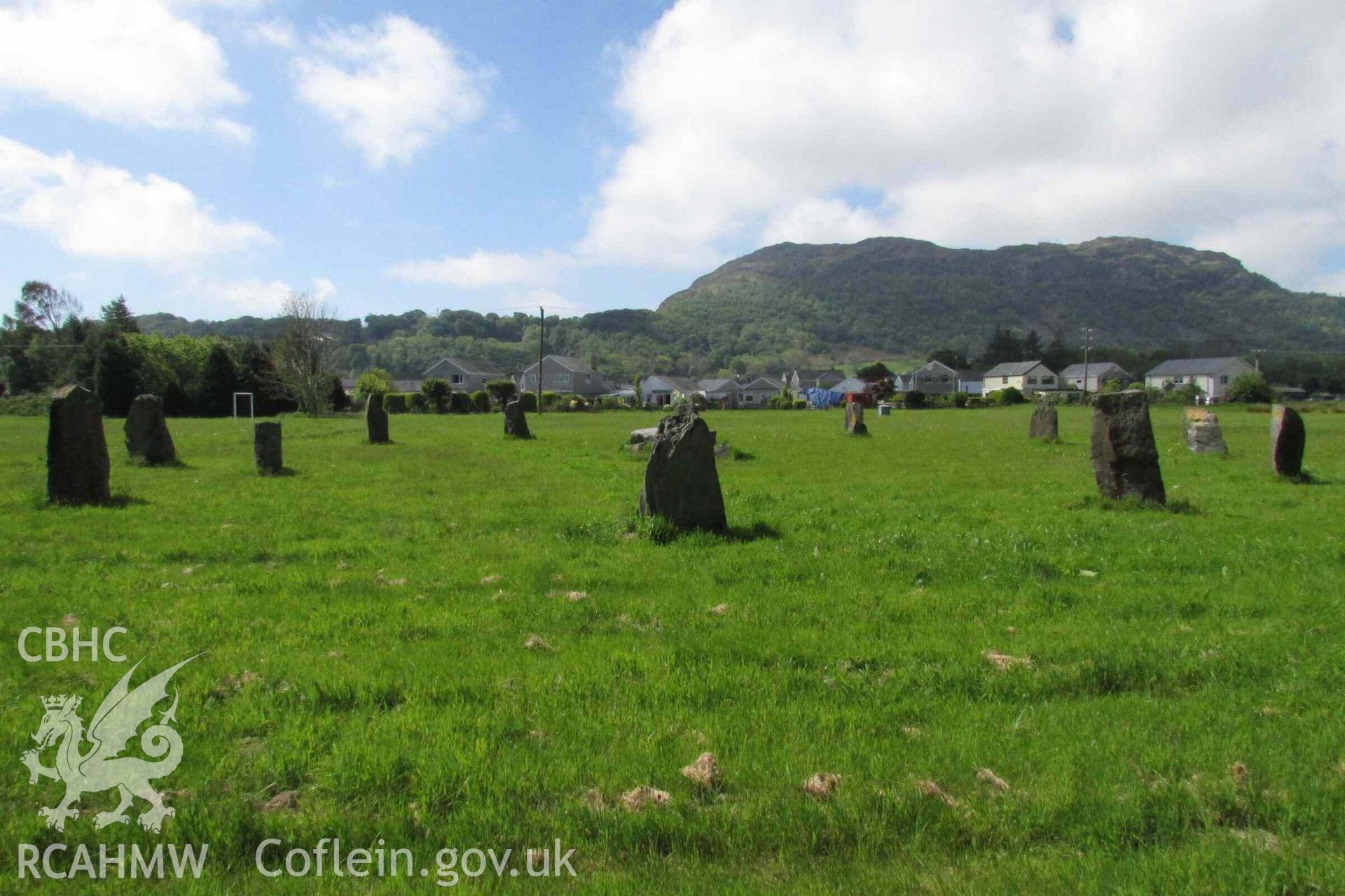 Photograph showing the Gorsedd Circle at Porthmadog.