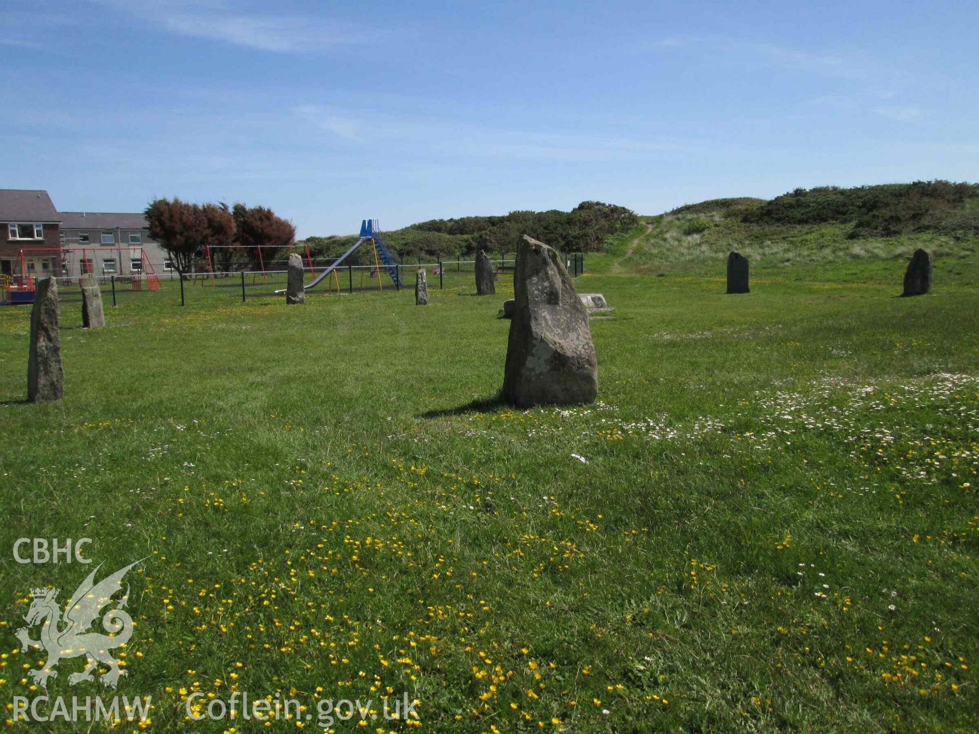 Photograph showing the Gorsedd Circle at Pwllheli.