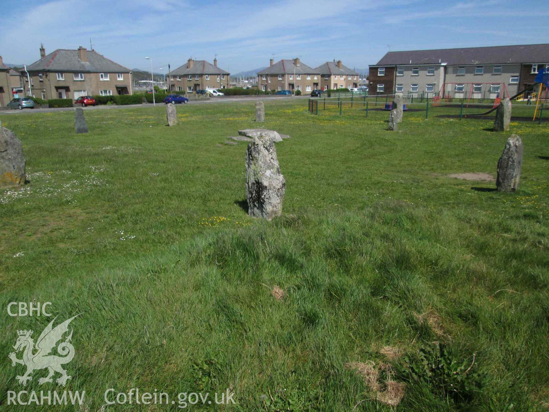 Photograph showing the Gorsedd Circle at Pwllheli.