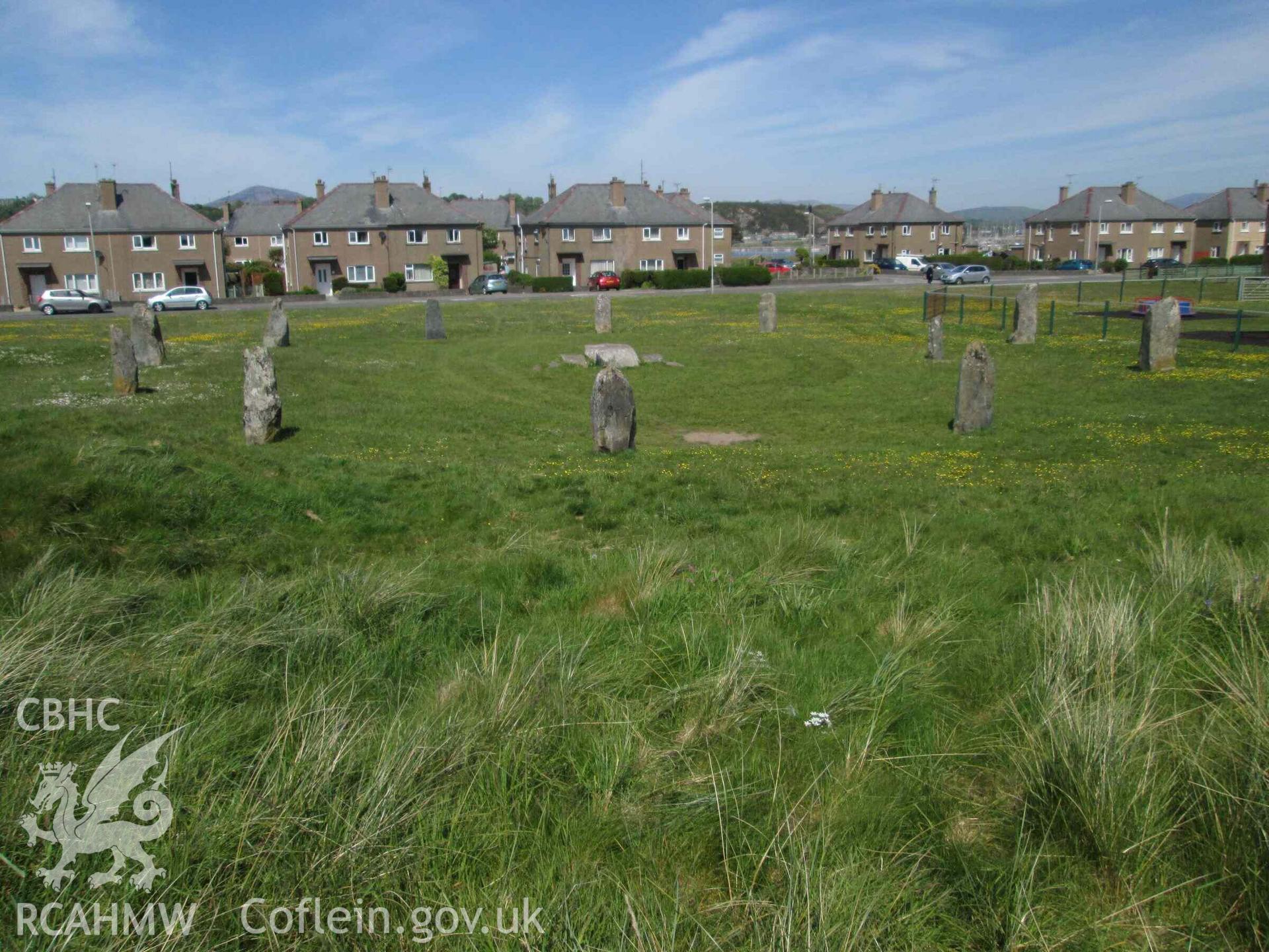 Photograph showing the Gorsedd Circle at Pwllheli.