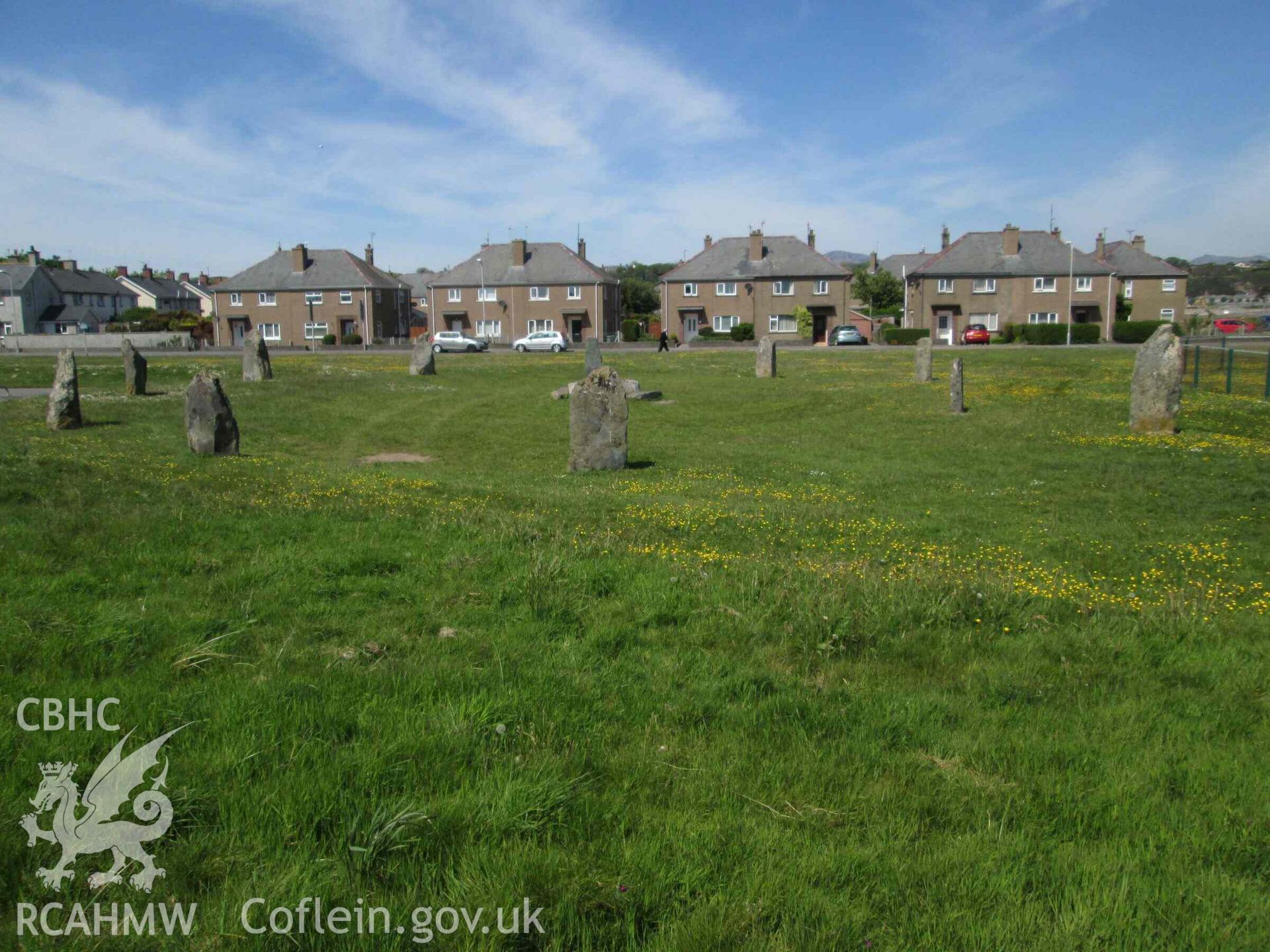 Photograph showing the Gorsedd Circle at Pwllheli.