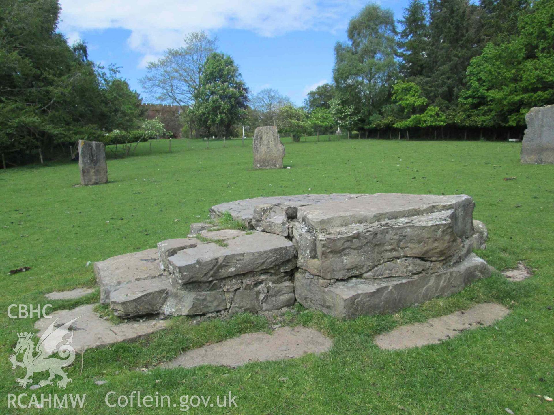 Photograph showing the Gorsedd Circle at Rhuthun (Ruthin).