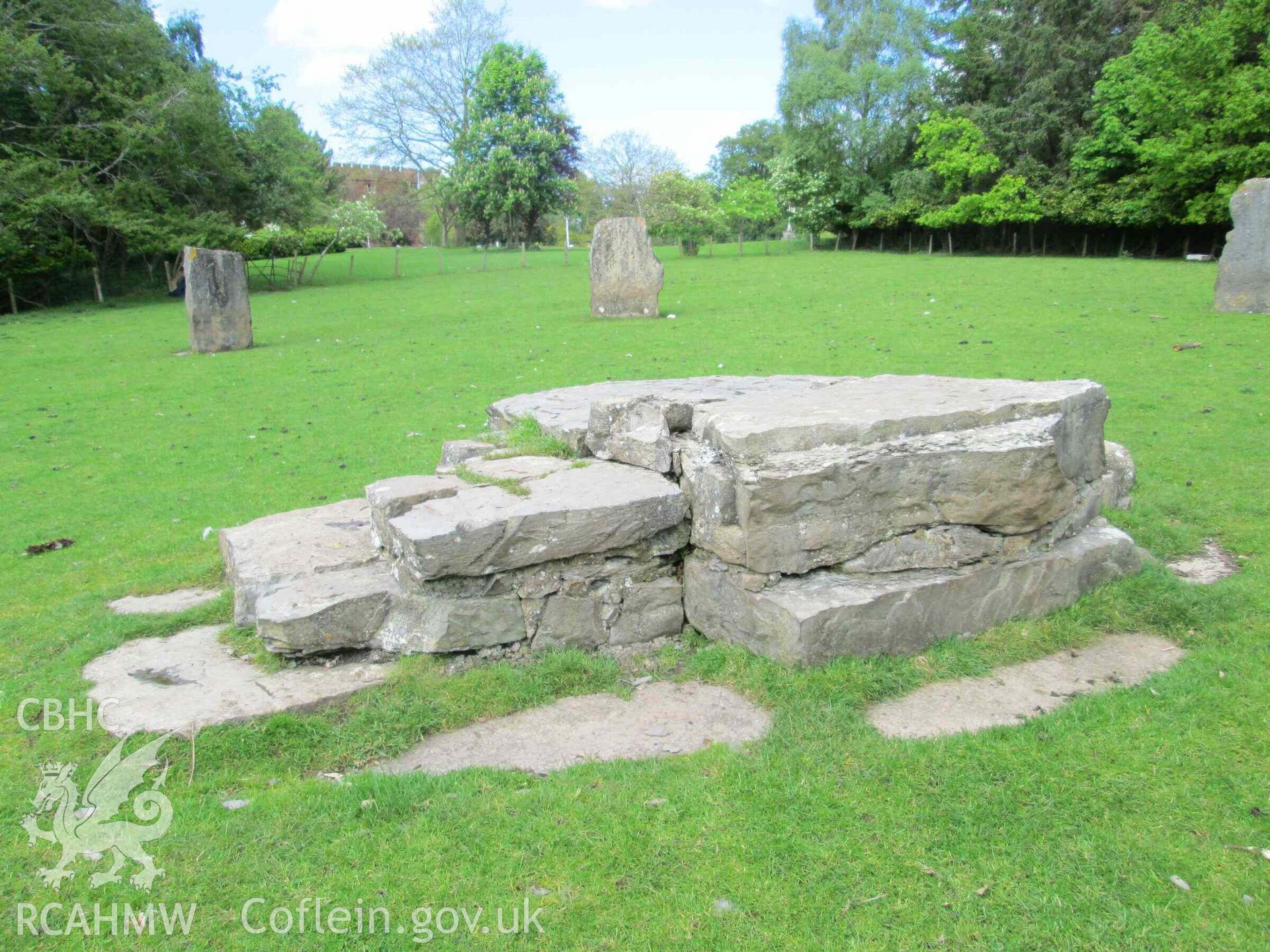 Photograph showing the Gorsedd Circle at Rhuthun (Ruthin).