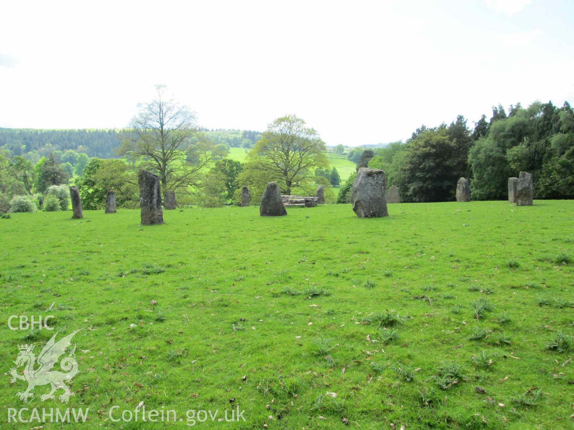 Photograph showing the Gorsedd Circle at Rhuthun (Ruthin).