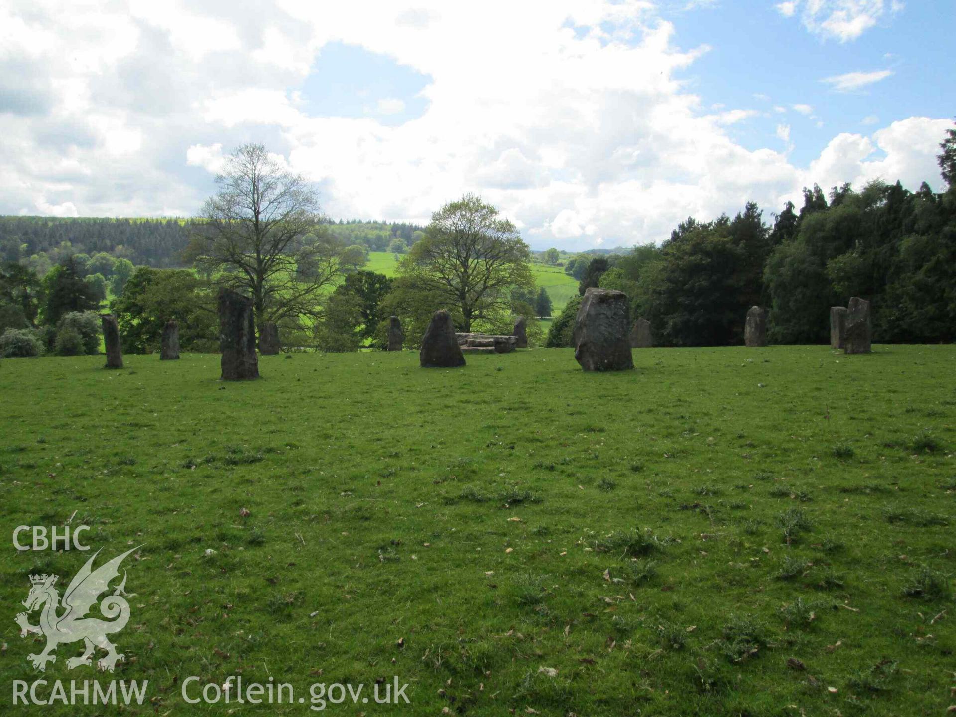 Photograph showing the Gorsedd Circle at Rhuthun (Ruthin).