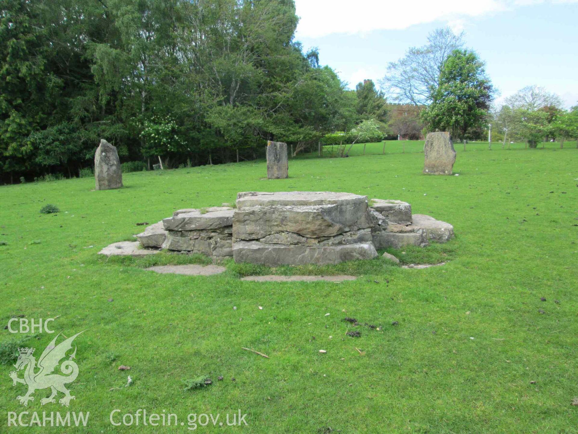 Photograph showing the Gorsedd Circle at Rhuthun (Ruthin).