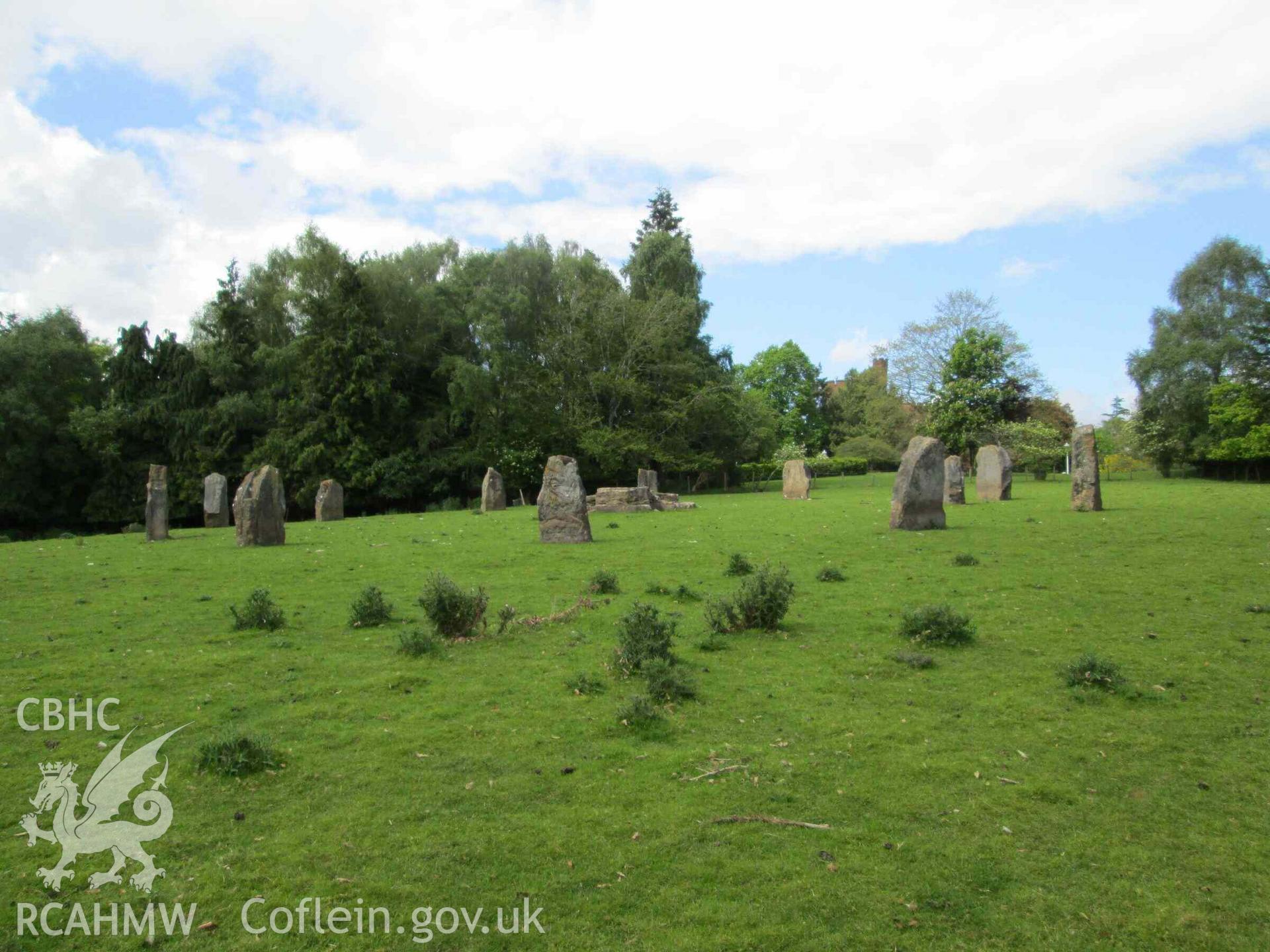 Photograph showing the Gorsedd Circle at Rhuthun (Ruthin).
