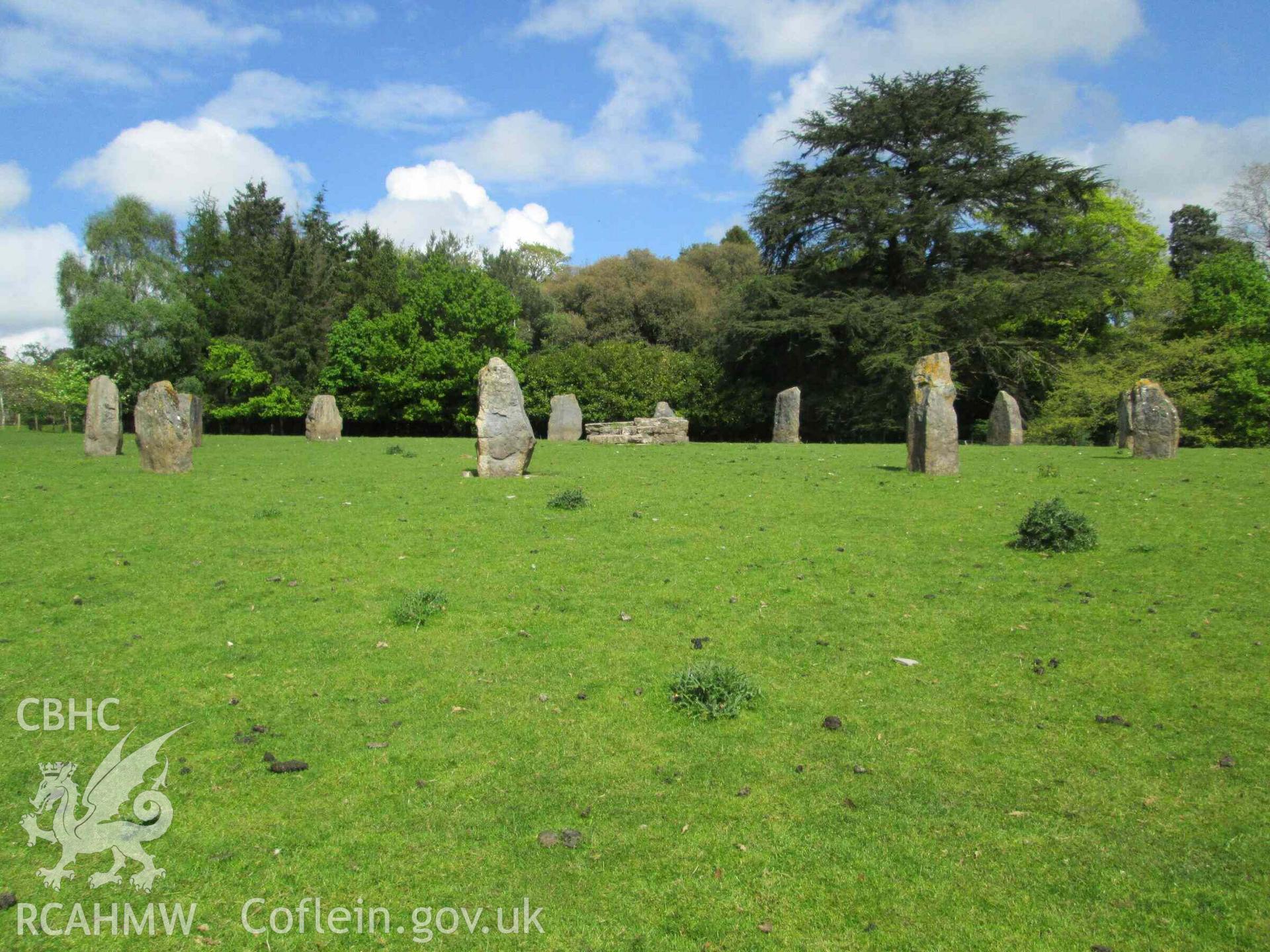 Photograph showing the Gorsedd Circle at Rhuthun (Ruthin).