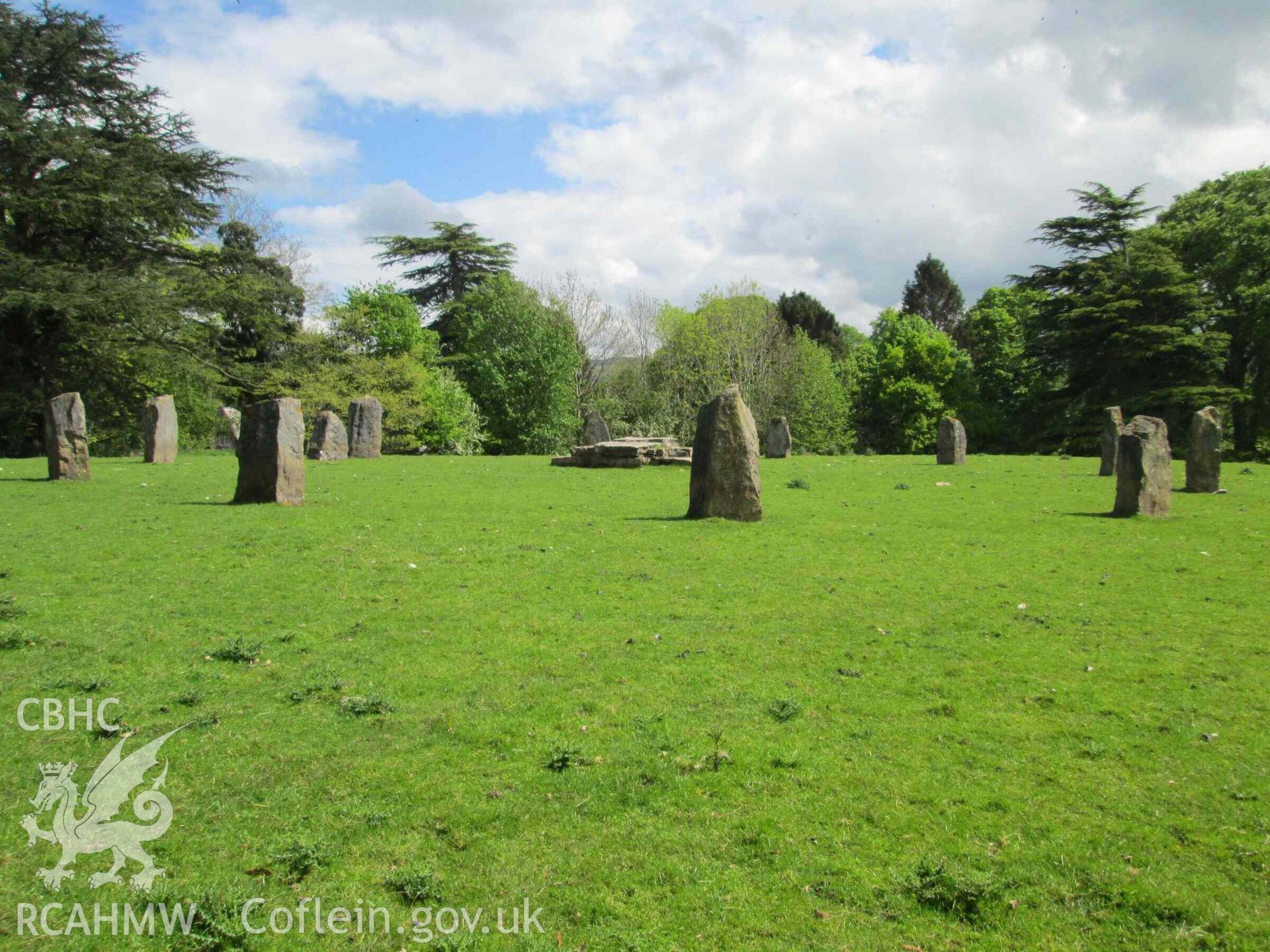 Photograph showing the Gorsedd Circle at Rhuthun (Ruthin).