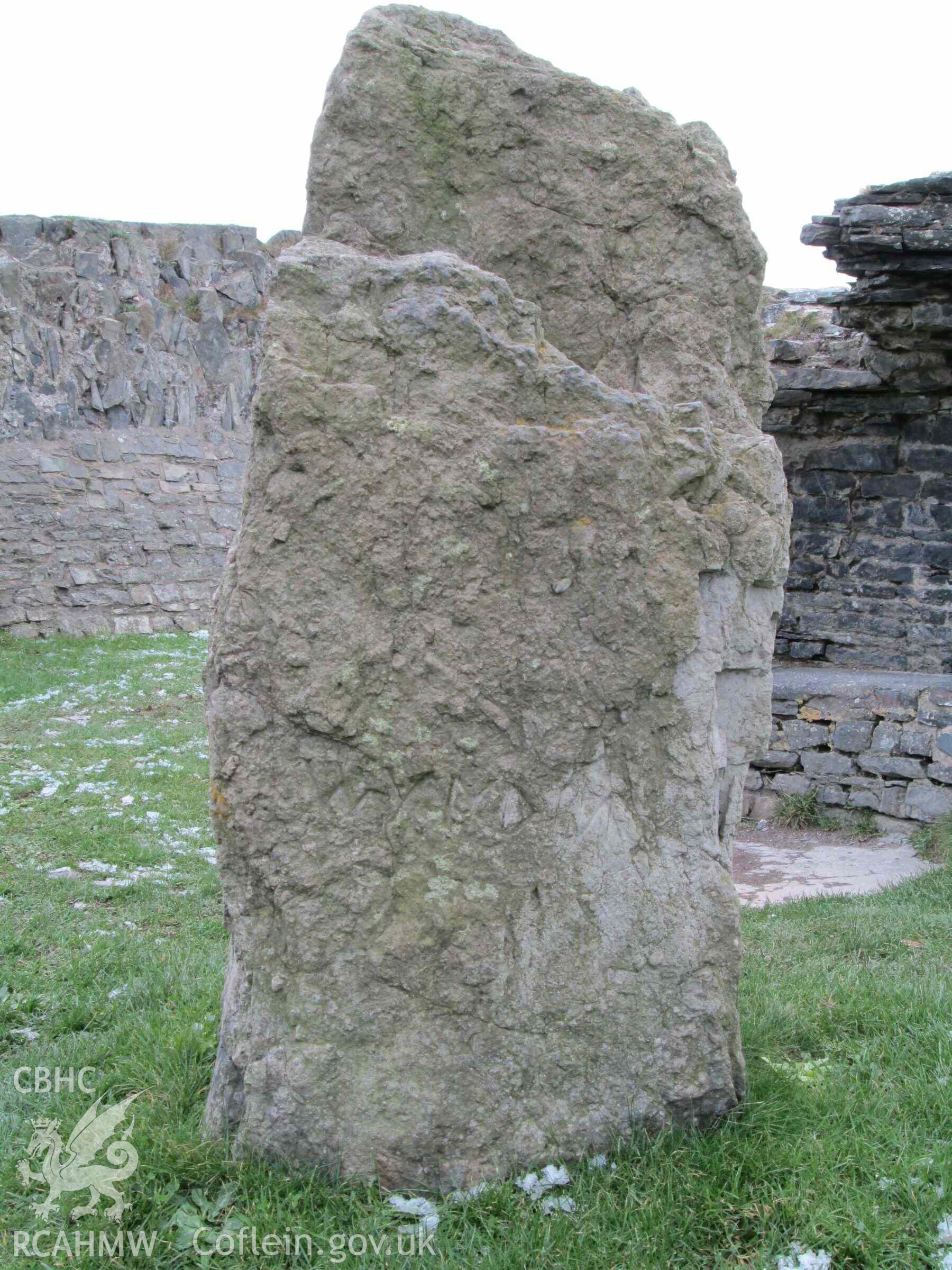 Photograph showing the MYRDDIN (Carmarthen) stone (no. 11) in the Gorsedd Circle at Aberystwyth.