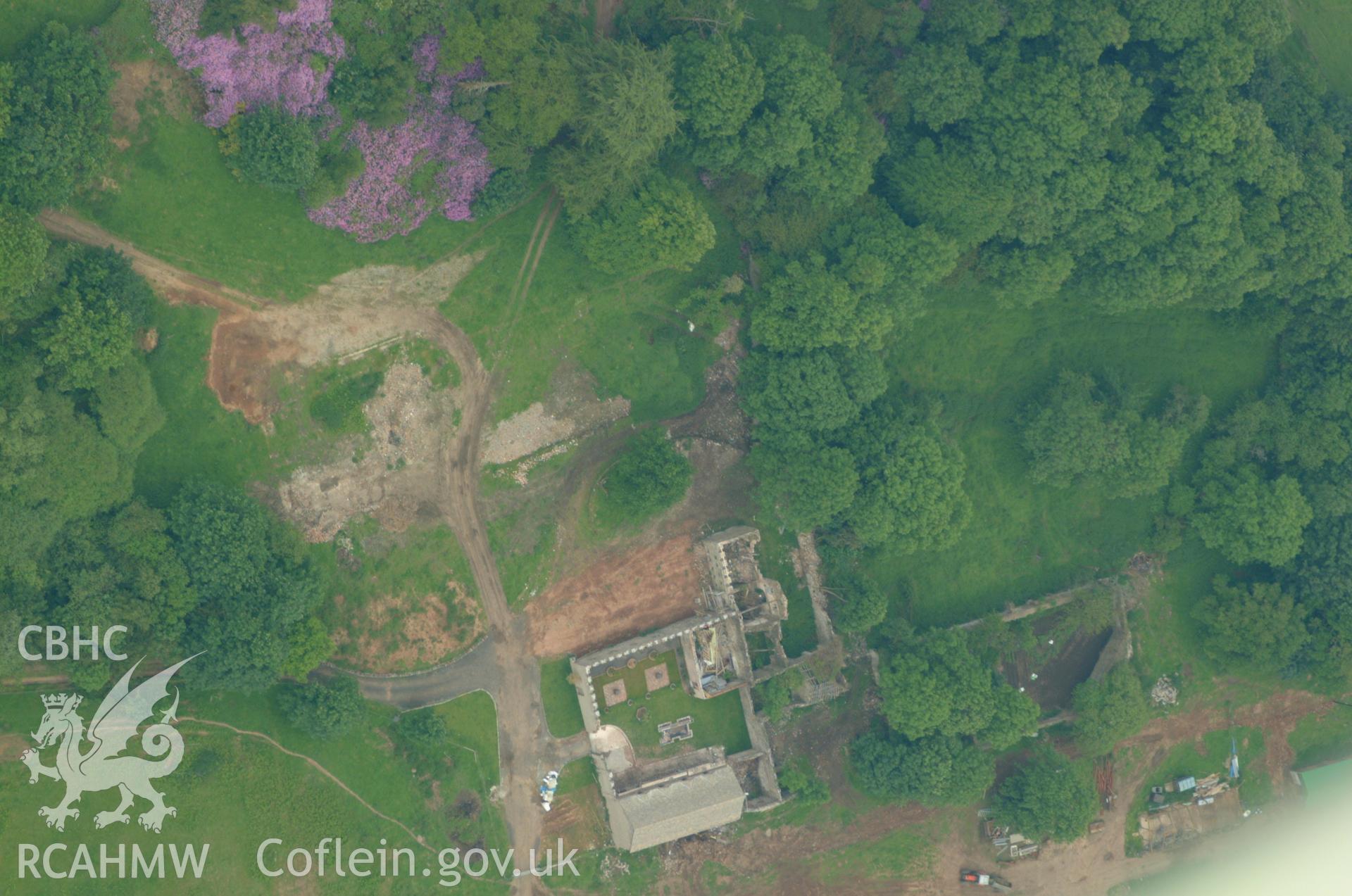 RCAHMW colour oblique aerial photograph of Dan-y-parc house taken on 26/05/2004 by Toby Driver