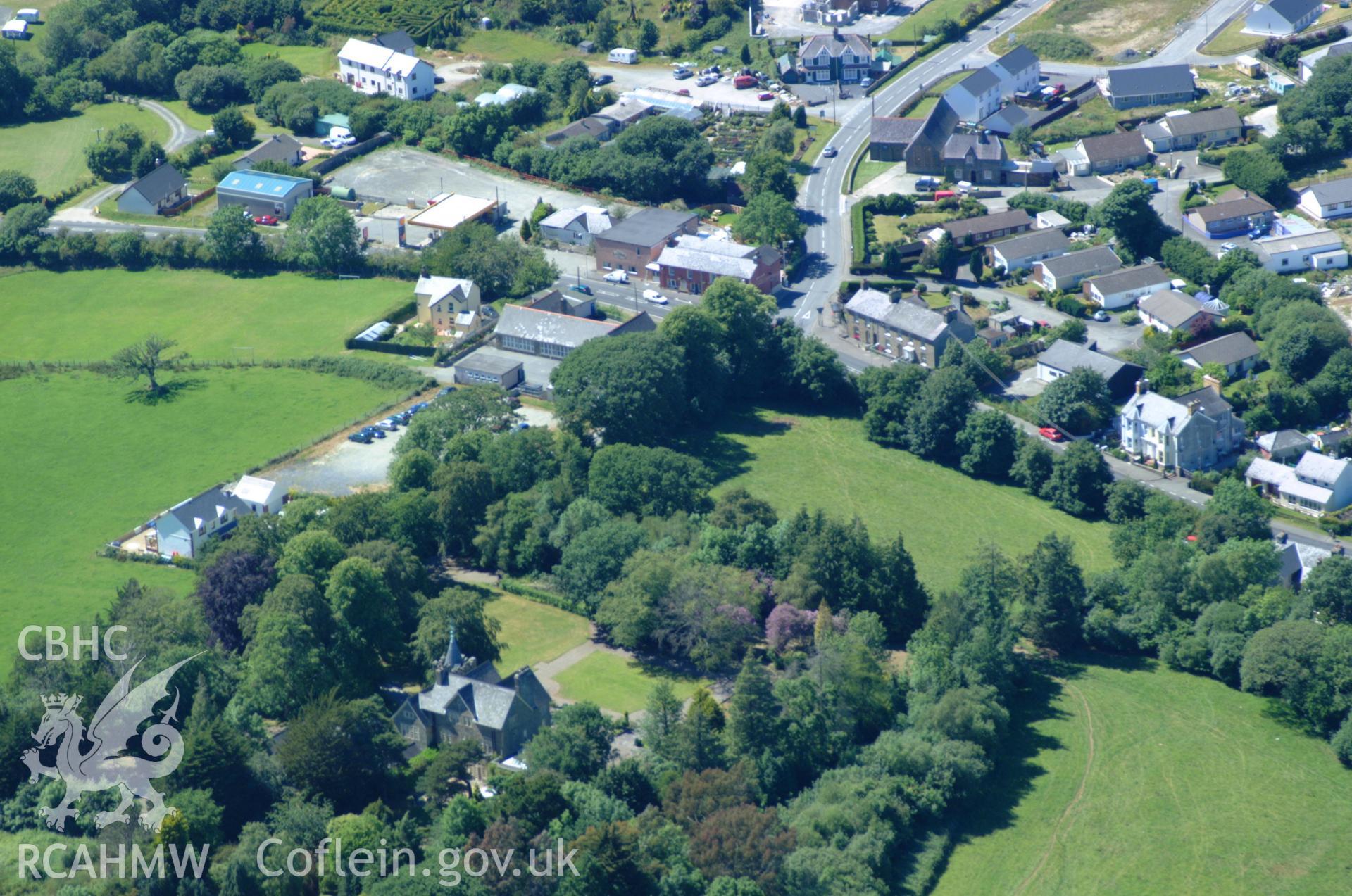 RCAHMW colour oblique aerial photograph of Llanarth National School taken on 14/06/2004 by Toby Driver