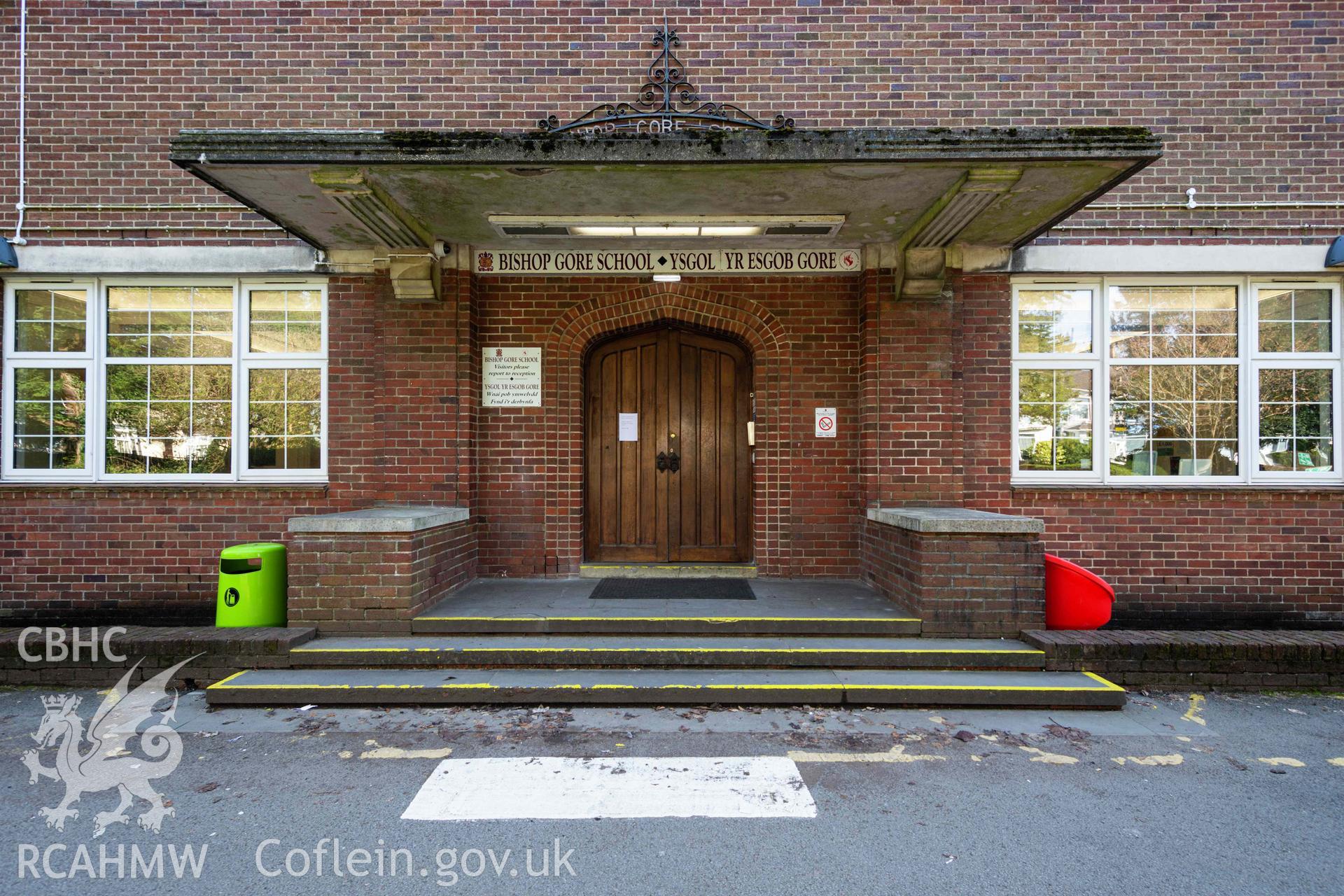 Main entrance. Bishop Gore School, Swansea