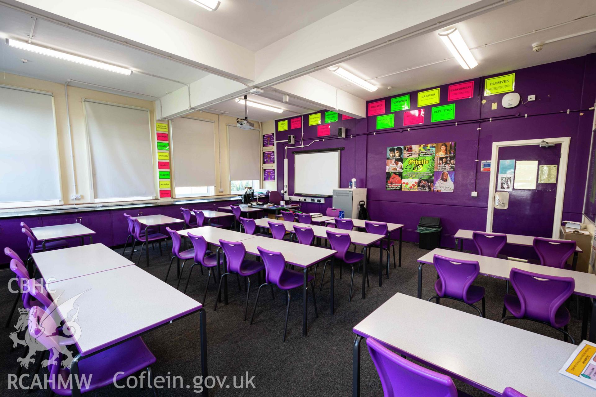 B23 classroom (English). North west corner of west quadrangle. Bishop Gore School, Swansea