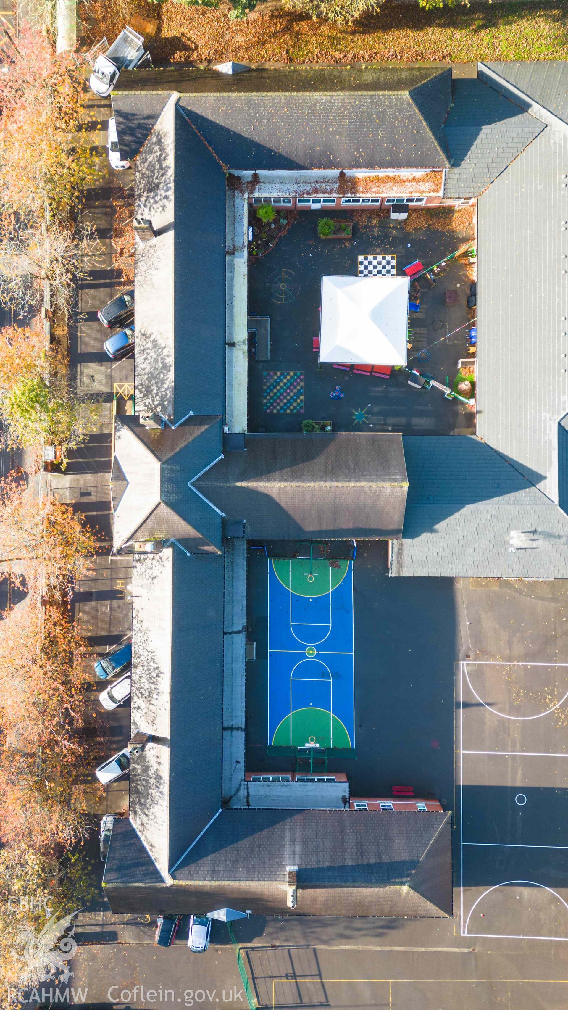 Birdseye view of Rhiwbeina Primary School, facing south west.