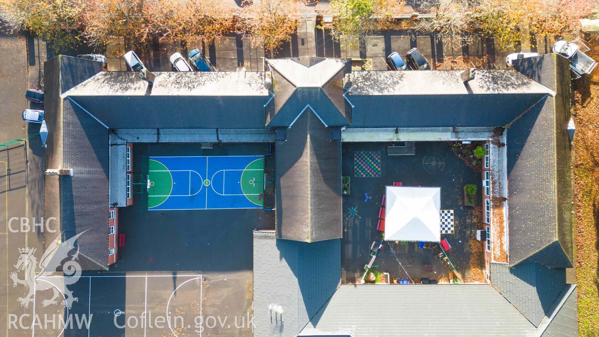 Birdseye view of Rhiwbeina Primary School, facing south east.