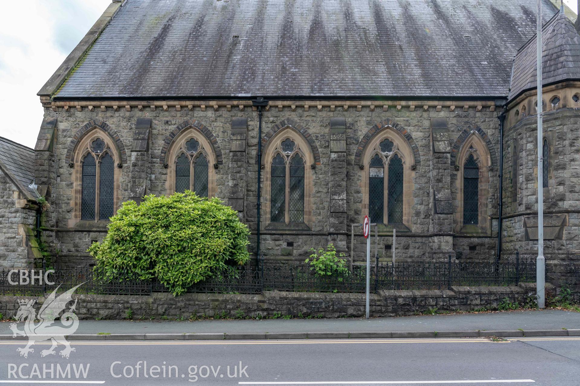 Newtown English Congregational Church, exterior view  of side elevation from north-east.