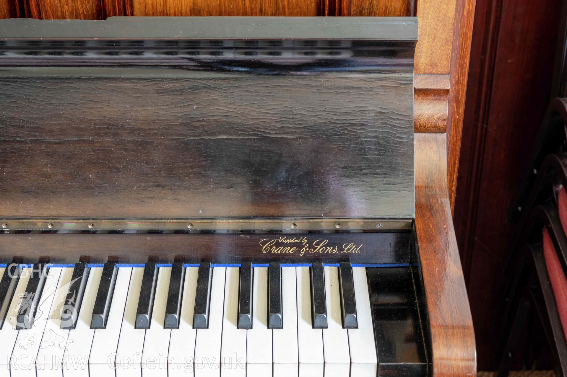 Capel Zion Baptist Chapel, Newtown - north-central basement room detail of Thurmer Piano.