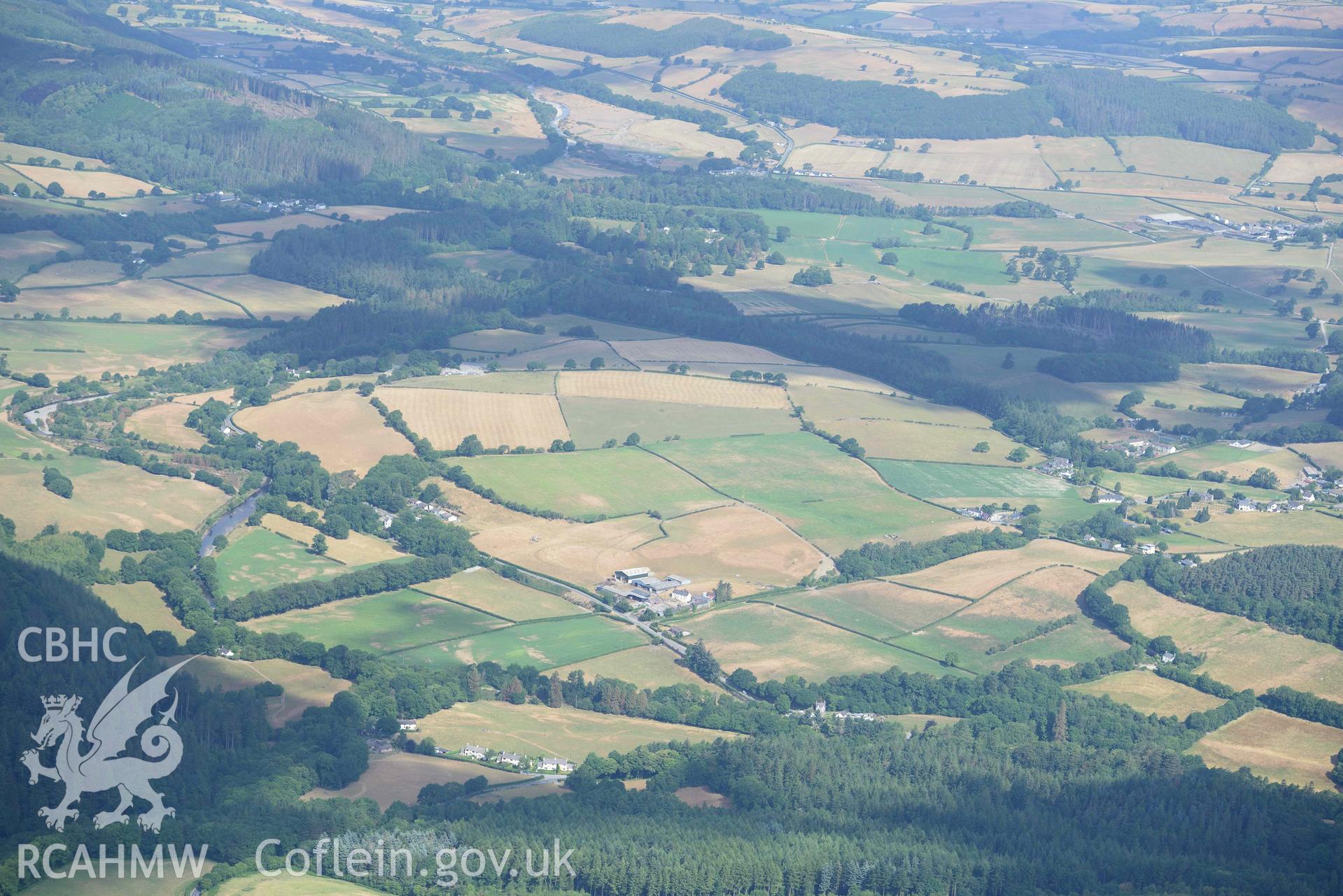 St Afan's Church, Llanafan. Oblique aerial photograph taken during the Royal Commission’s programme of archaeological aerial reconnaissance by Toby Driver on 10 July 2018.