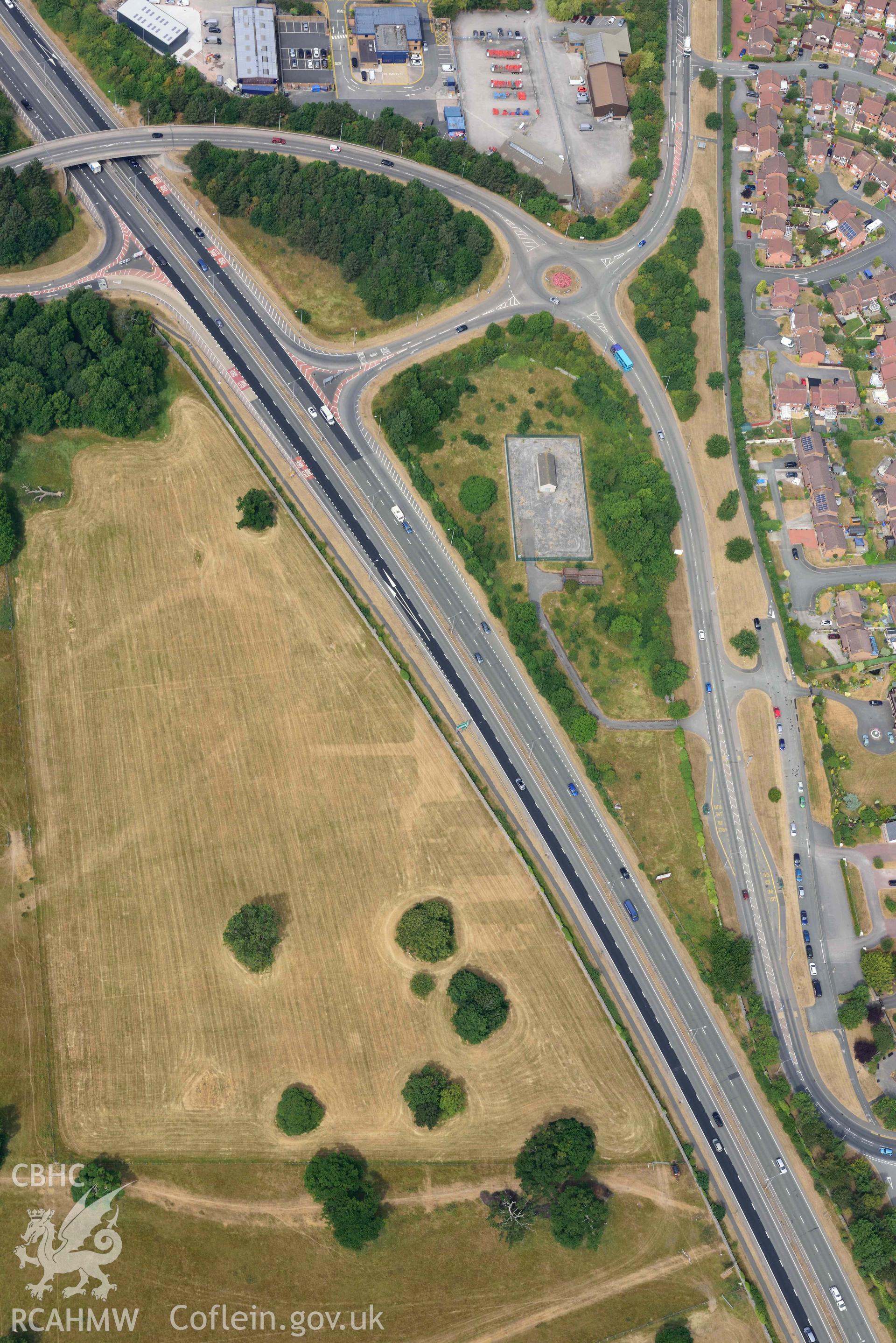 Kinmel Military Camp. Oblique aerial photograph taken during the Royal Commission’s programme of archaeological aerial reconnaissance by Toby Driver on 10 July 2018.