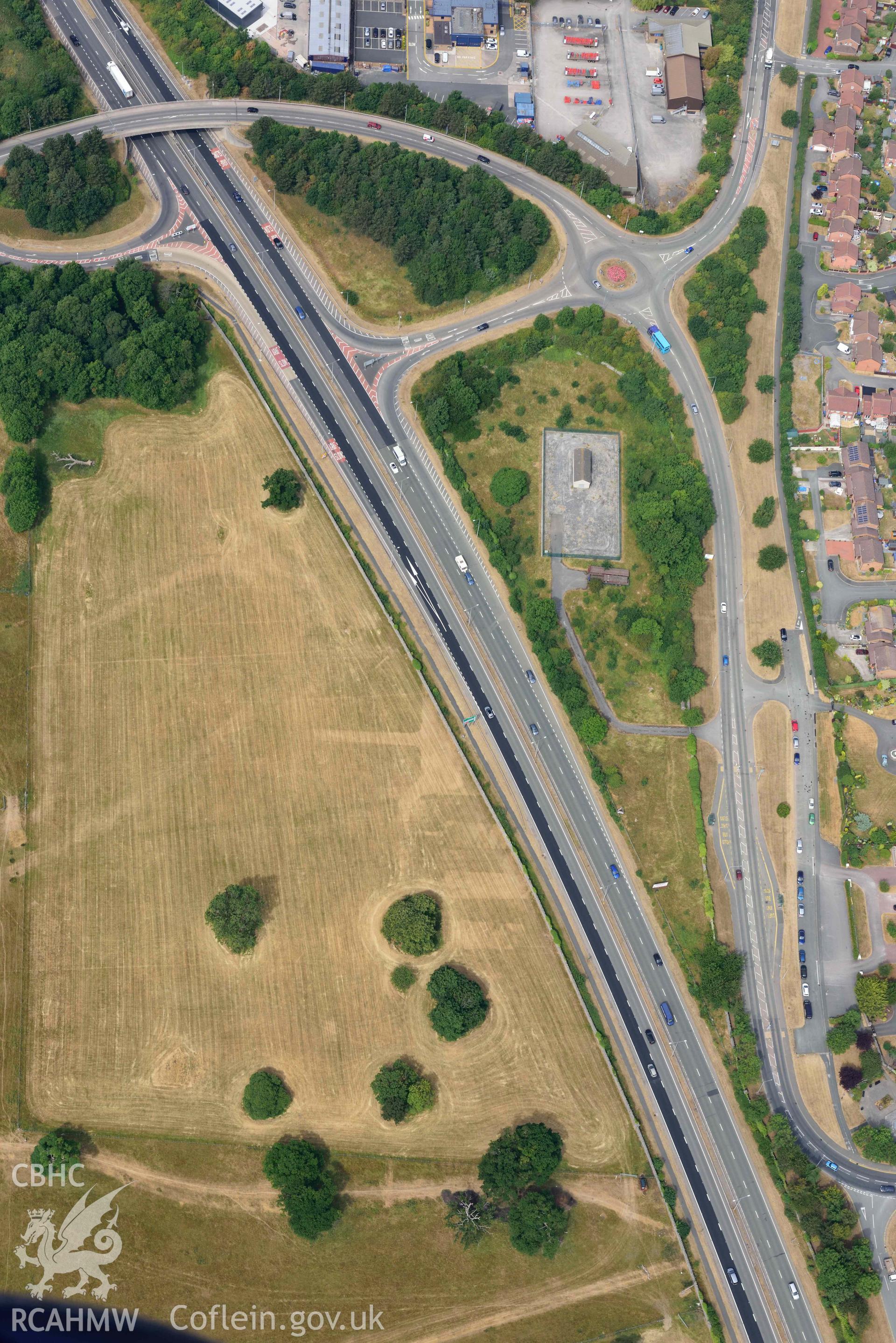 Kinmel Military Camp. Oblique aerial photograph taken during the Royal Commission’s programme of archaeological aerial reconnaissance by Toby Driver on 10 July 2018.