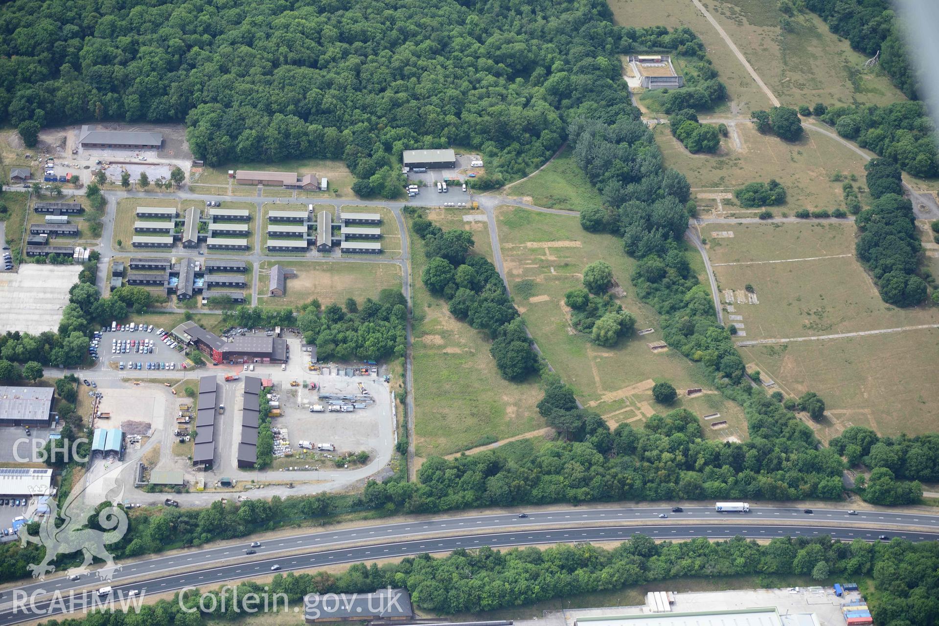 Kinmel Military Camp. Oblique aerial photograph taken during the Royal Commission’s programme of archaeological aerial reconnaissance by Toby Driver on 10 July 2018.