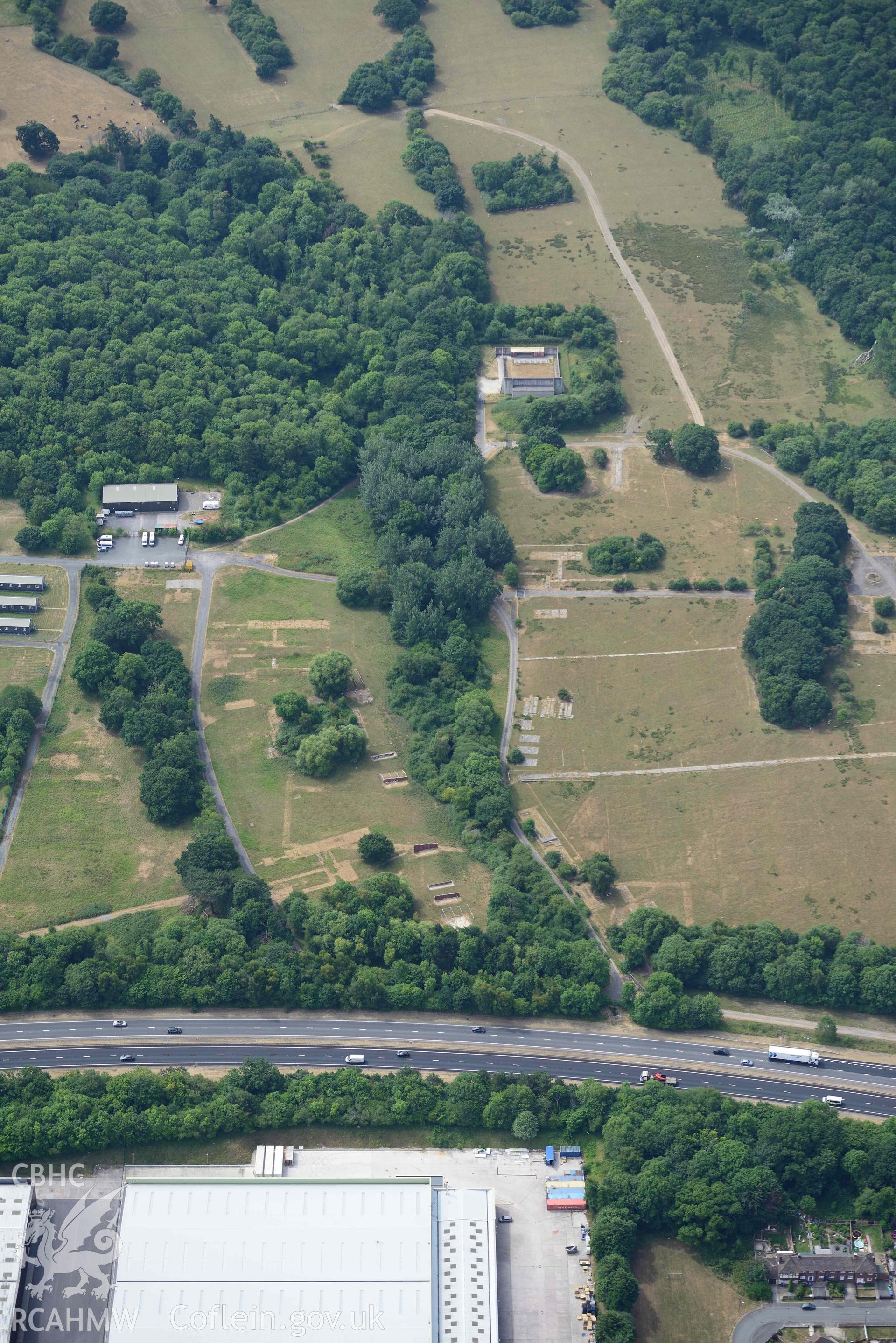 Kinmel Military Camp. Oblique aerial photograph taken during the Royal Commission’s programme of archaeological aerial reconnaissance by Toby Driver on 10 July 2018.