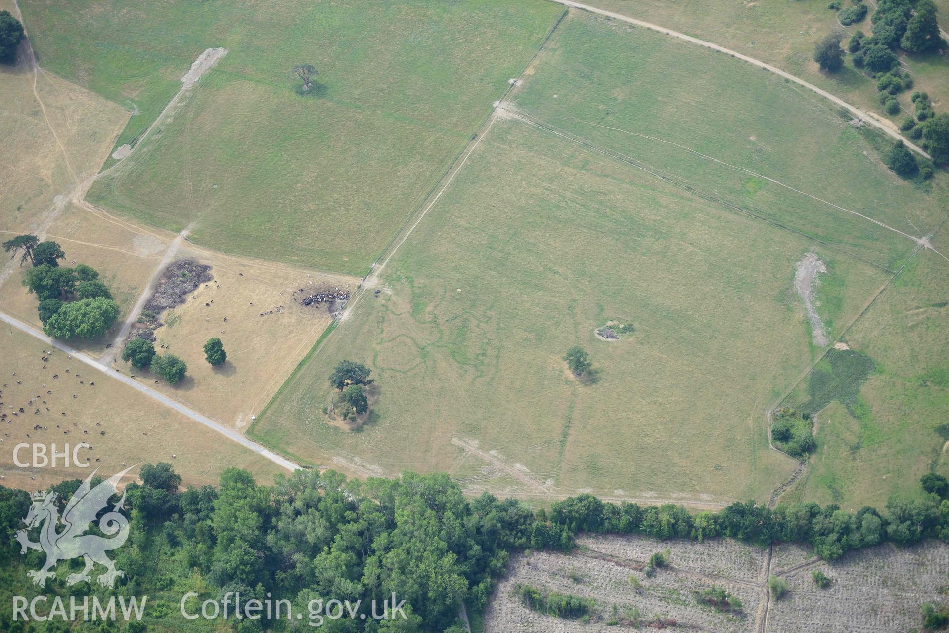 Kinmel Park WW1 trenches. Oblique aerial photograph taken during the Royal Commission’s programme of archaeological aerial reconnaissance by Toby Driver on 10 July 2018.