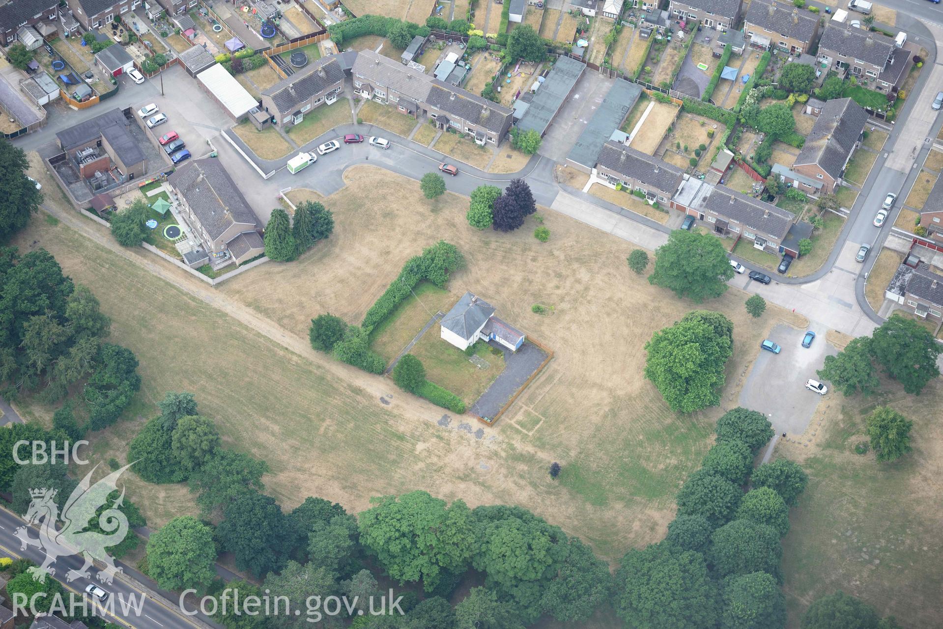St John's Church, Wrexham. Oblique aerial photograph taken during the Royal Commission’s programme of archaeological aerial reconnaissance by Toby Driver on 10 July 2018.