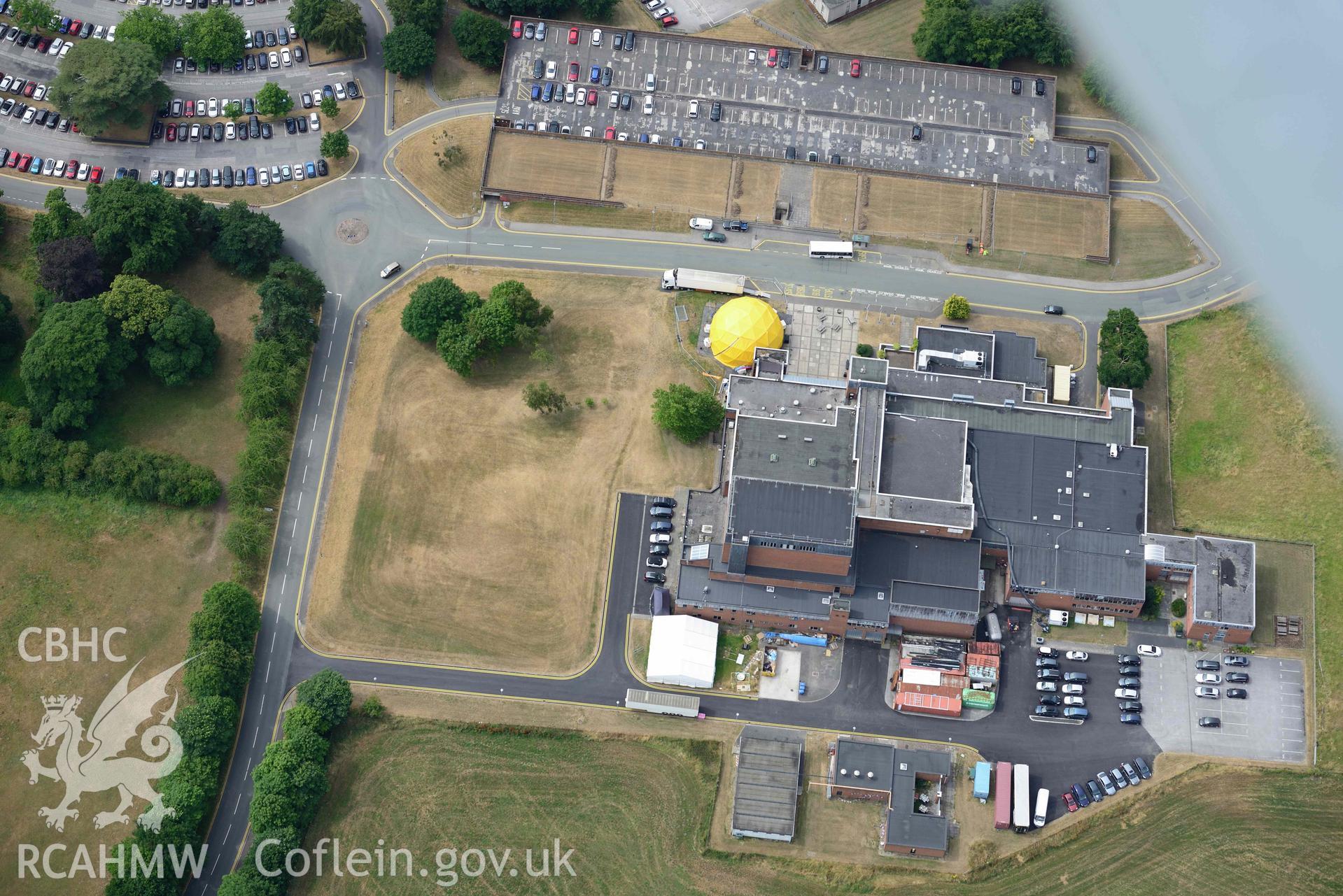 Theatr Clwyd. Oblique aerial photograph taken during the Royal Commission’s programme of archaeological aerial reconnaissance by Toby Driver on 10 July 2018.