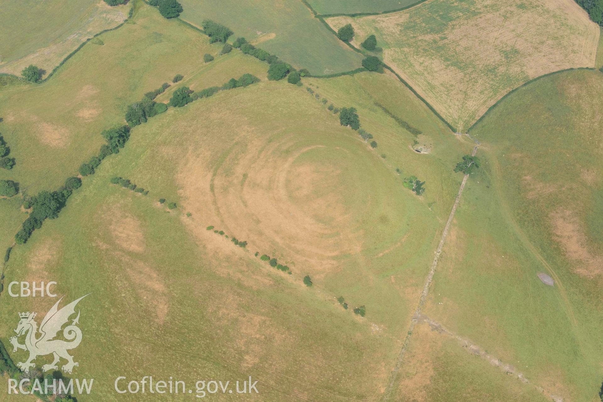 Pentre Camp. Oblique aerial photograph taken during the Royal Commission’s programme of archaeological aerial reconnaissance by Toby Driver on 10 July 2018.