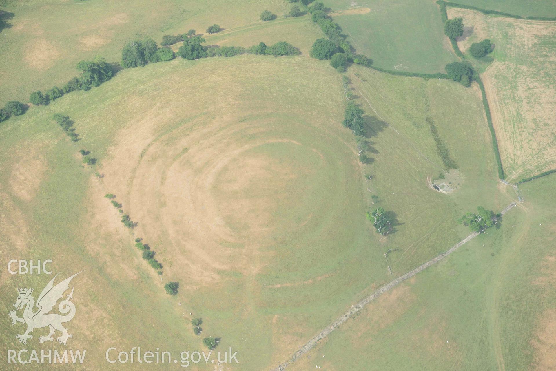 Pentre Camp. Oblique aerial photograph taken during the Royal Commission’s programme of archaeological aerial reconnaissance by Toby Driver on 10 July 2018.