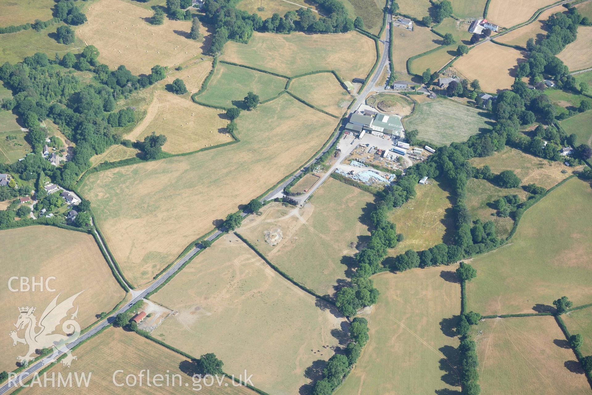 Castell Trefilan. Oblique aerial photograph taken during the Royal Commission’s programme of archaeological aerial reconnaissance by Toby Driver on 10 July 2018.