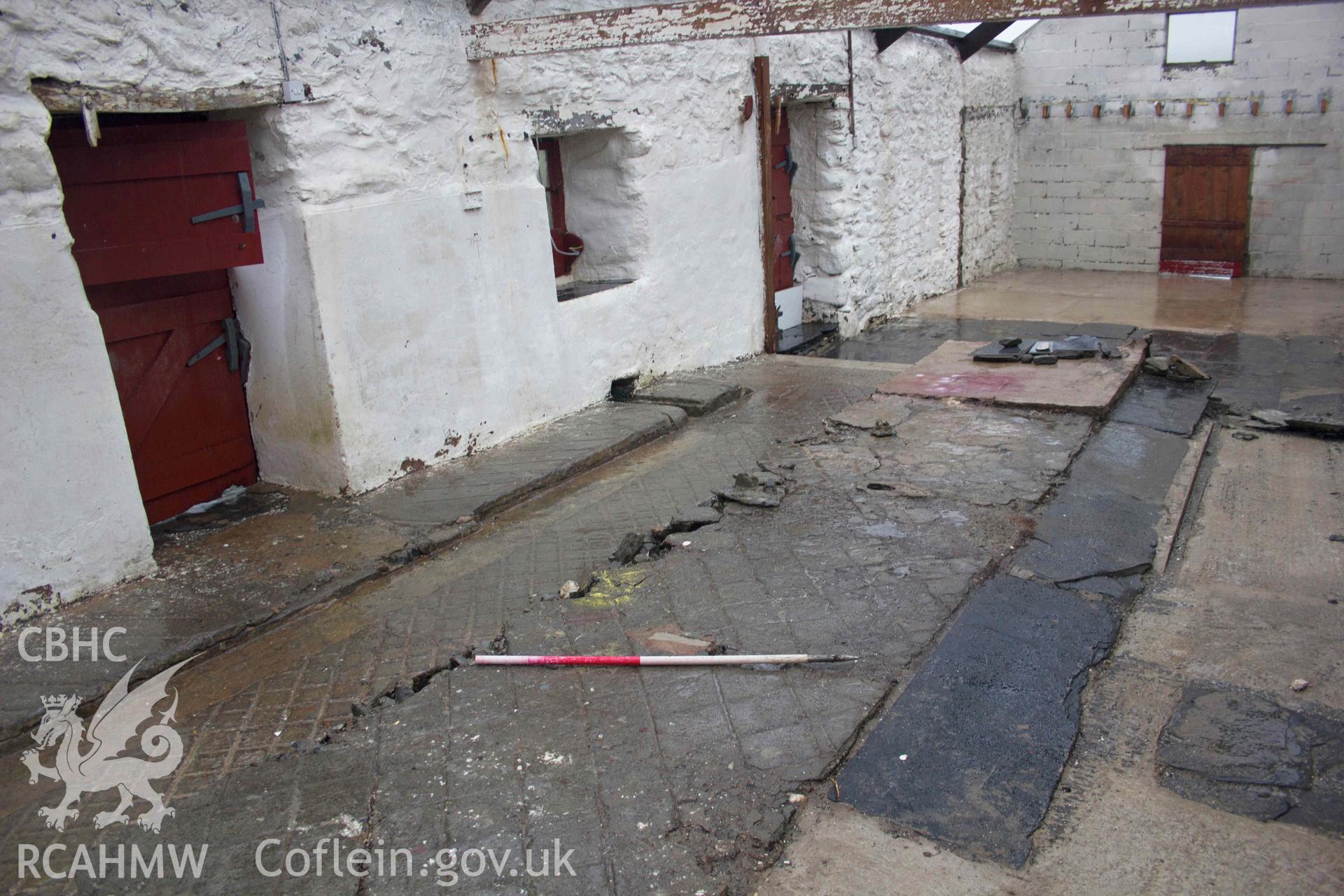 Photograph showing view of interior, from an Historic Building Record Level 1 for Outbuilding at Penrhyn, Rhydlydan, Pentrefoelas, carried out by Aeon Archaeology in 2022. Report no: 0327. Project code A0348.1.