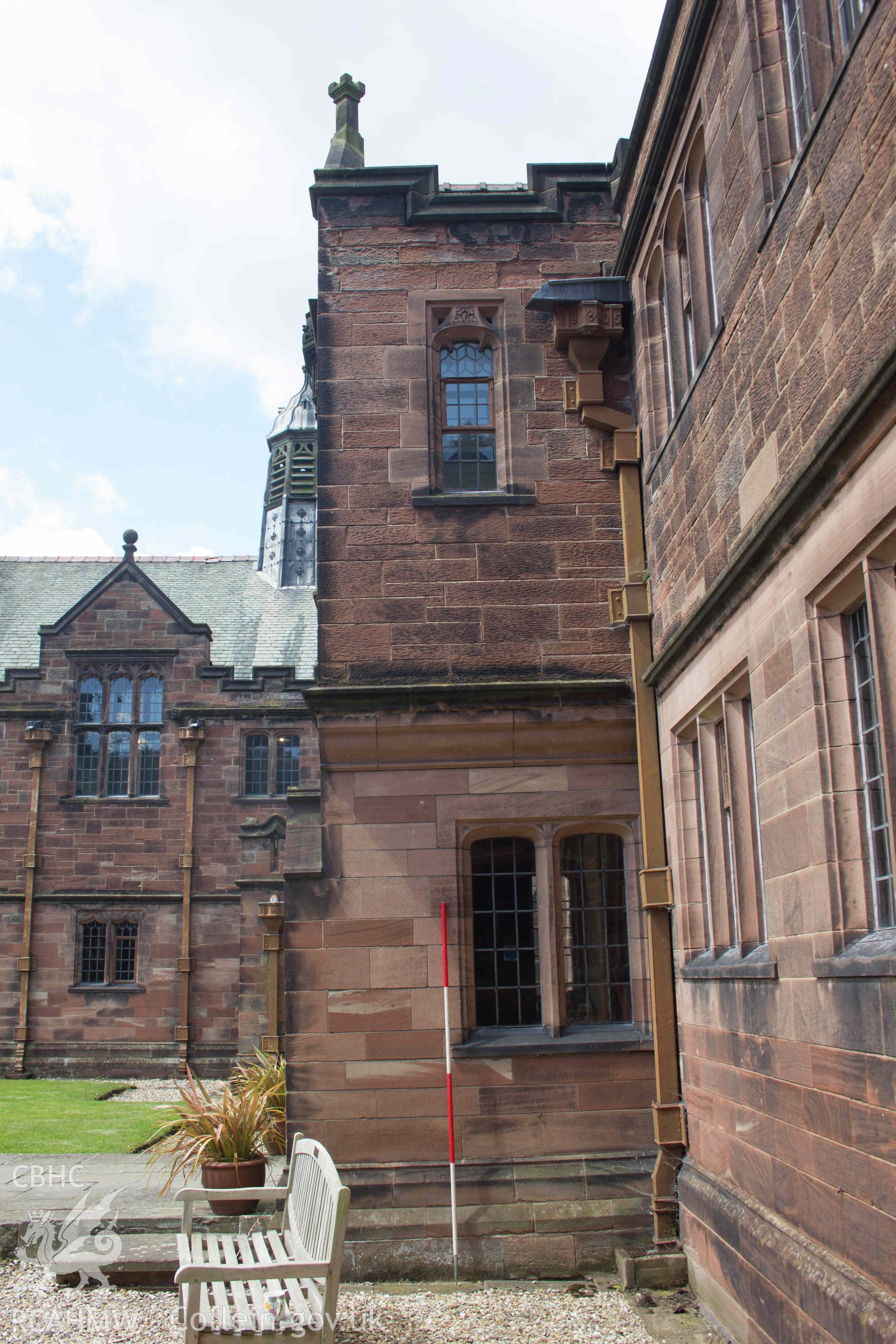 Photograph from a  Historic Building Record Level 2 survey of the tower porch and cellar, for Gladstone's / St Deiniol’s Library, Church Lane, Hawarden, Report no: 0473. Project code A0488.2.