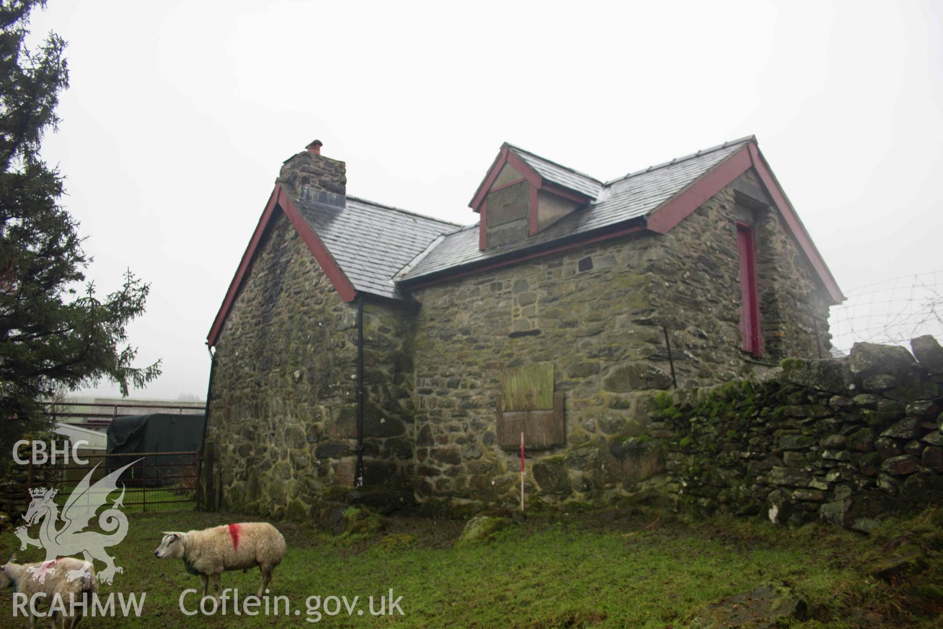 Photograph from an Historic Building Record Level 2 of a Cottage at Penrhyn Garn, Rhydlydan, Pentrefoelas, carried out by Aeon Archaeology in February 2024. Project Code: A0353.2.
