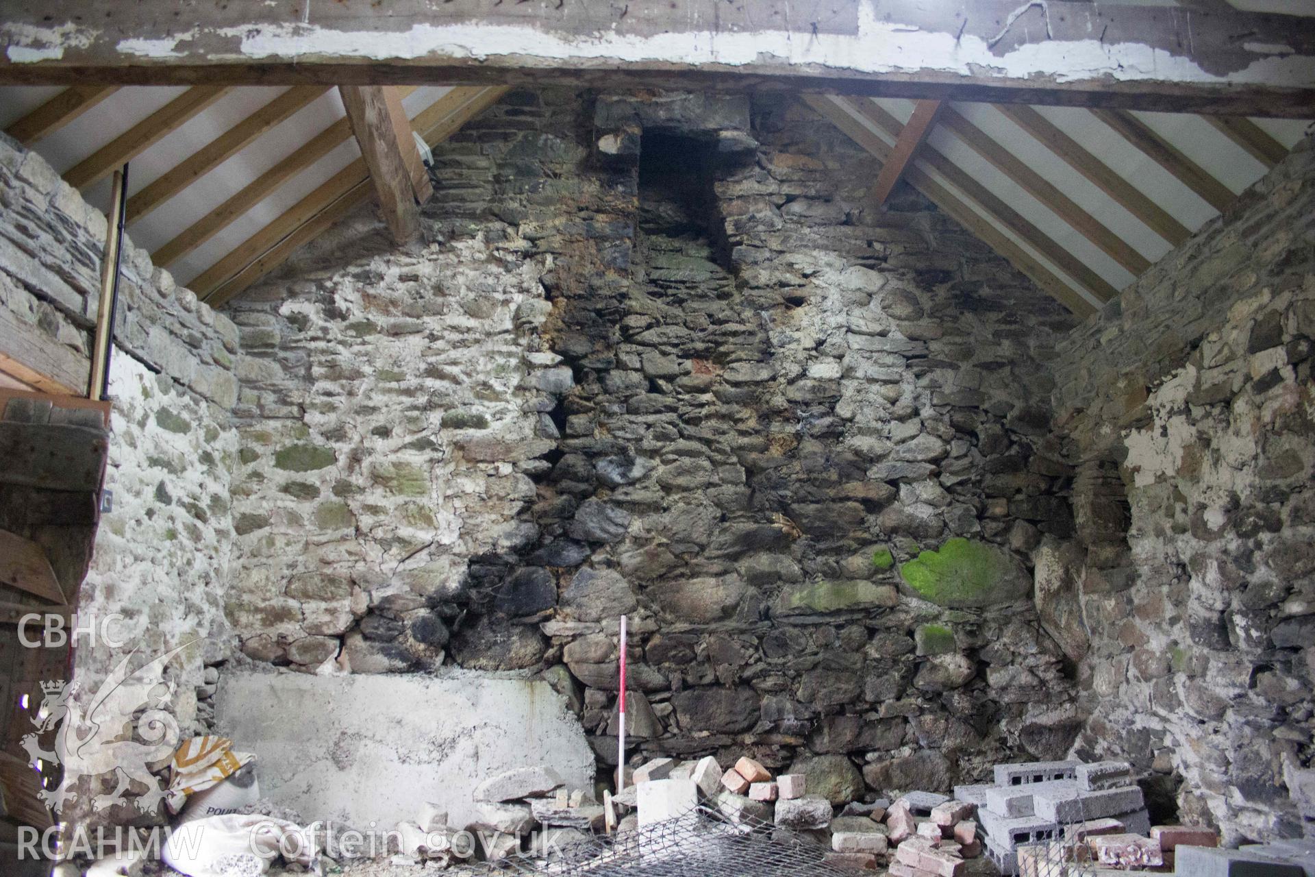 Photograph from an Historic Building Record Level 2 of a Cottage at Penrhyn Garn, Rhydlydan, Pentrefoelas, carried out by Aeon Archaeology in February 2024. Project Code: A0353.2.