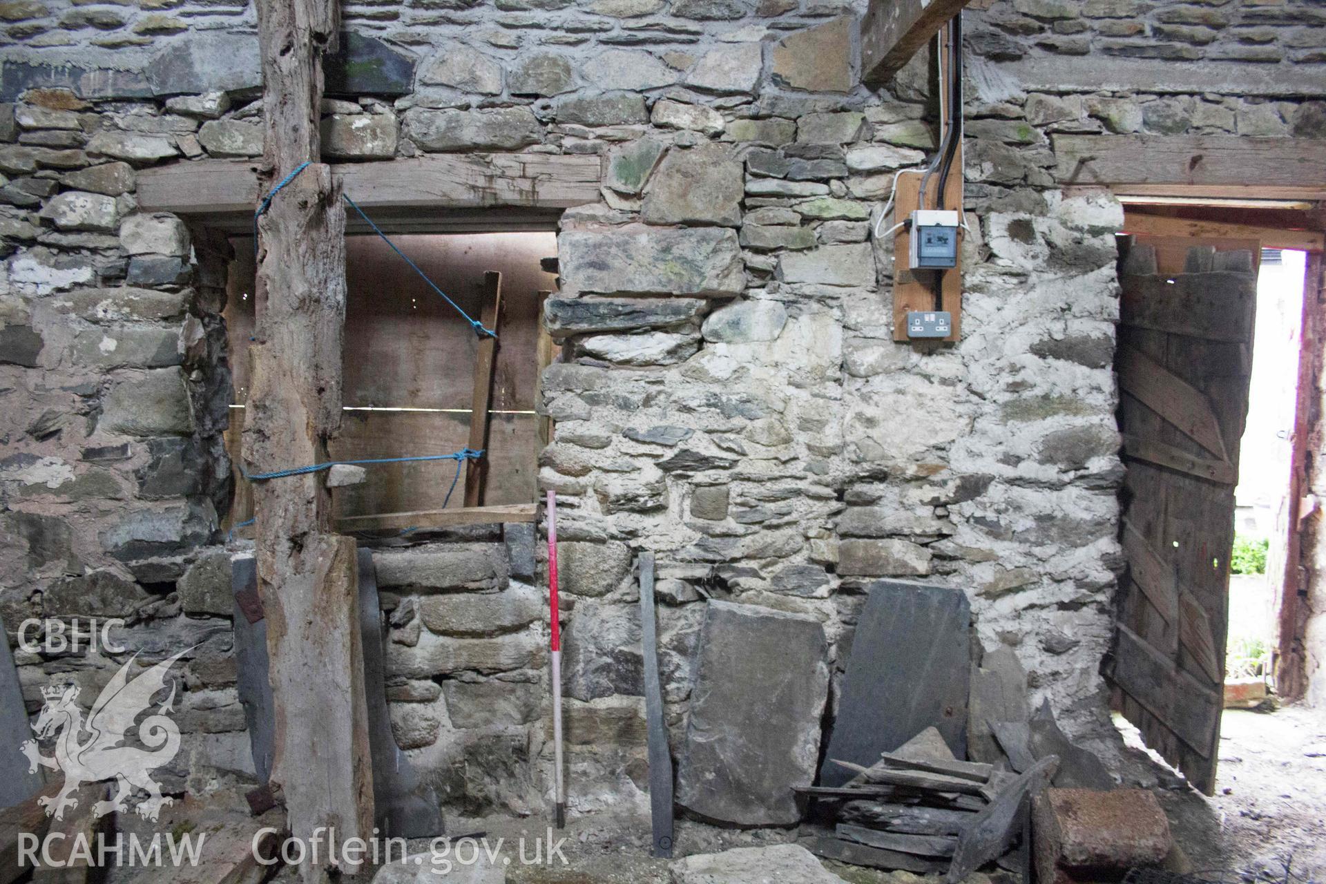Photograph from an Historic Building Record Level 2 of a Cottage at Penrhyn Garn, Rhydlydan, Pentrefoelas, carried out by Aeon Archaeology in February 2024. Project Code: A0353.2.
