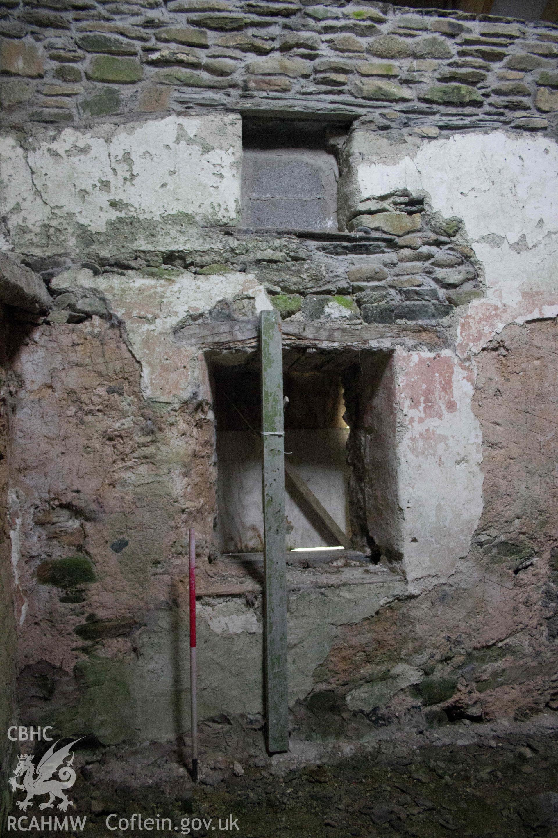 Photograph from an Historic Building Record Level 2 of a Cottage at Penrhyn Garn, Rhydlydan, Pentrefoelas, carried out by Aeon Archaeology in February 2024. Project Code: A0353.2.