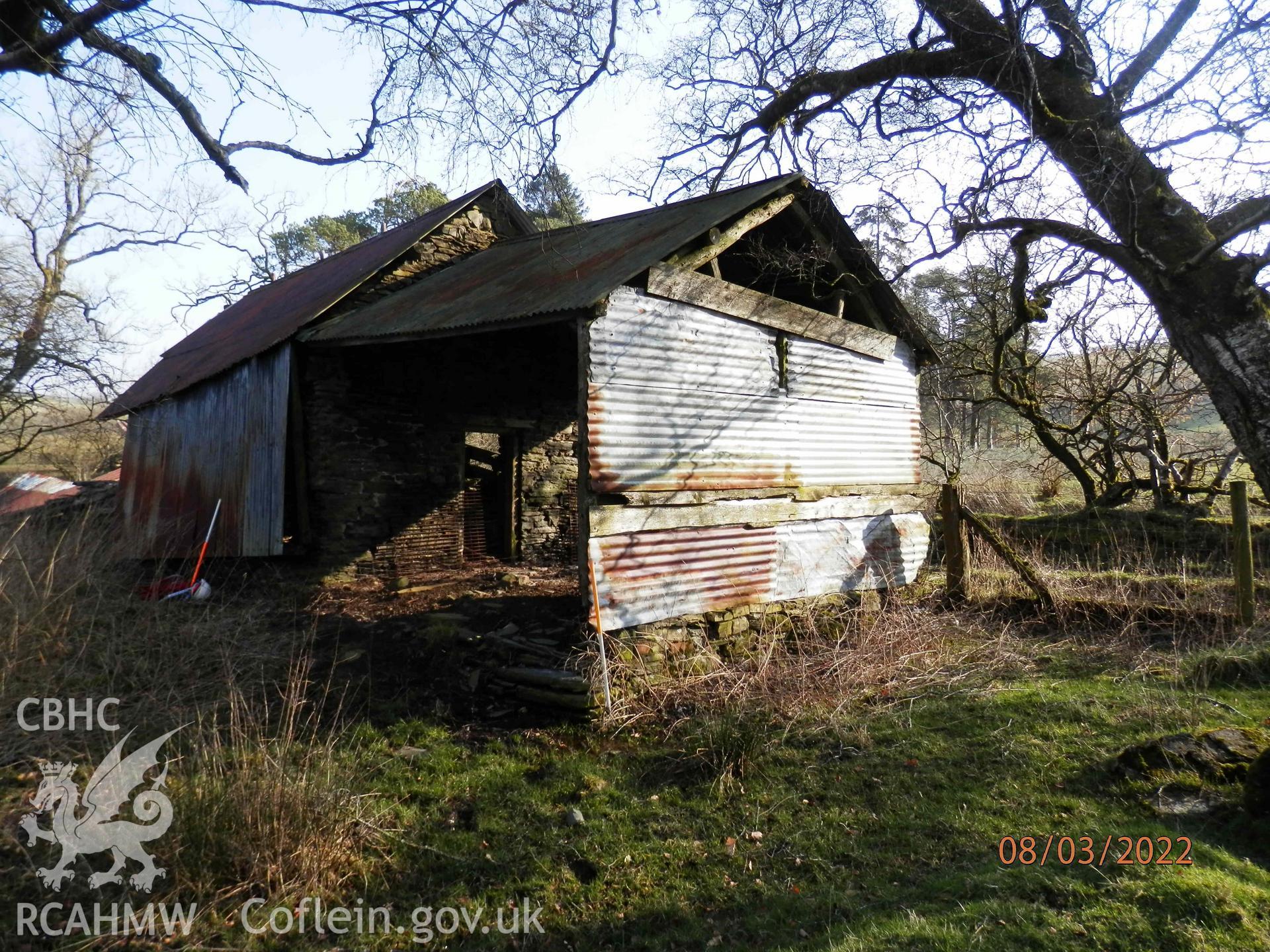 Photograph from an Archaeological Standing Building Recording of Rhosydd, Llanbadarn Fynydd, carried out by Border Archaeology in 2022, reference: BA2215RHO.