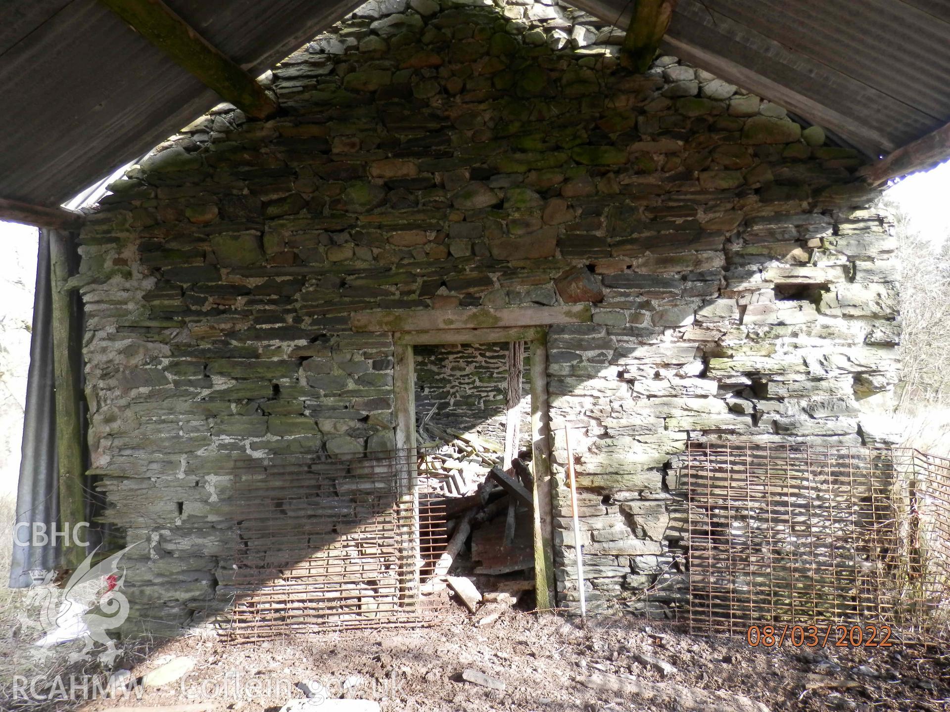 Photograph from an Archaeological Standing Building Recording of Rhosydd, Llanbadarn Fynydd, carried out by Border Archaeology in 2022, reference: BA2215RHO.