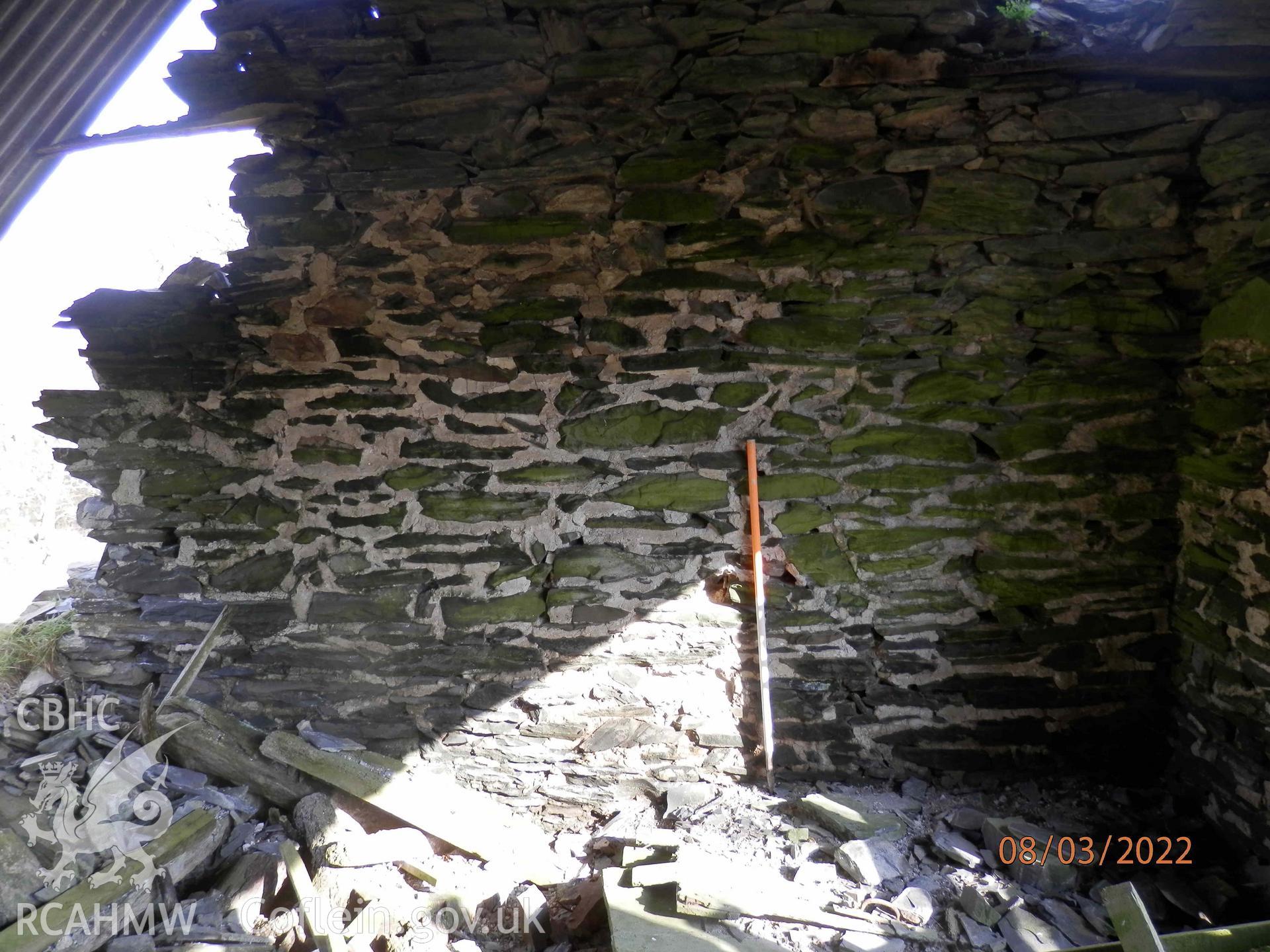 Photograph from an Archaeological Standing Building Recording of Rhosydd, Llanbadarn Fynydd, carried out by Border Archaeology in 2022, reference: BA2215RHO.