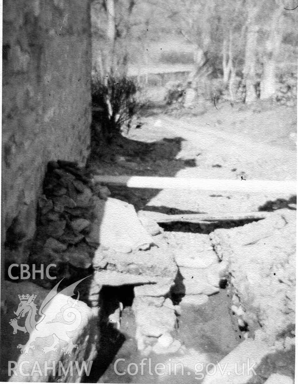 Excavations for new drains at the north end of Hafod Dwyryd. Photographed by Ronald and Joan Adams in about 1964.