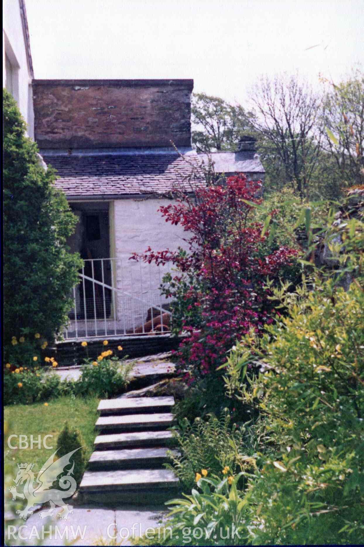 Steps up to a doorway at Hafod Dwyryd. Photographed by Ronald and Joan Adams in the late 1970s.